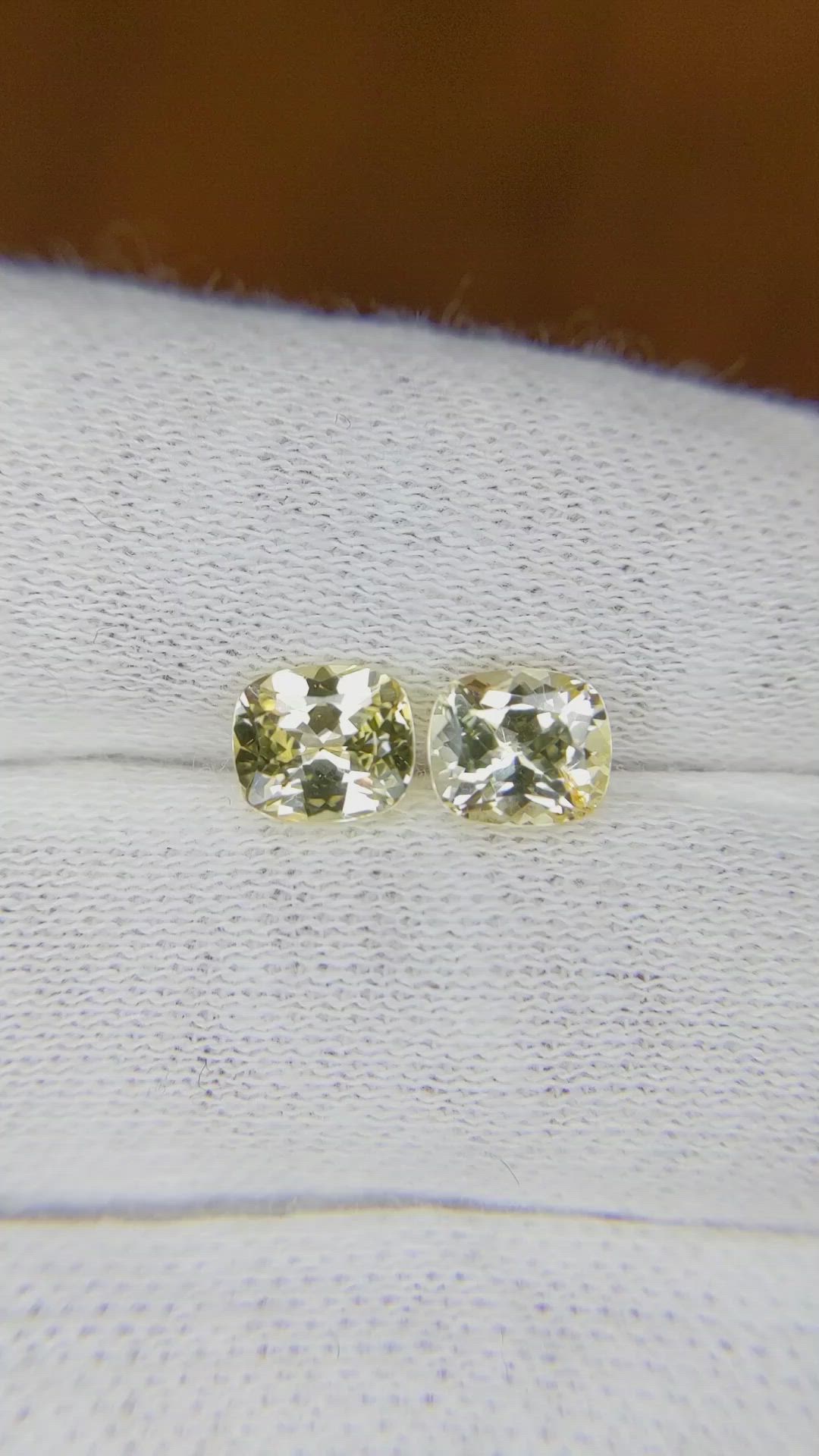 2.26 Ct.Tw.Total Carat Weight Yellow Sapphire Pair from Ceylon (Sri Lanka) Size Video