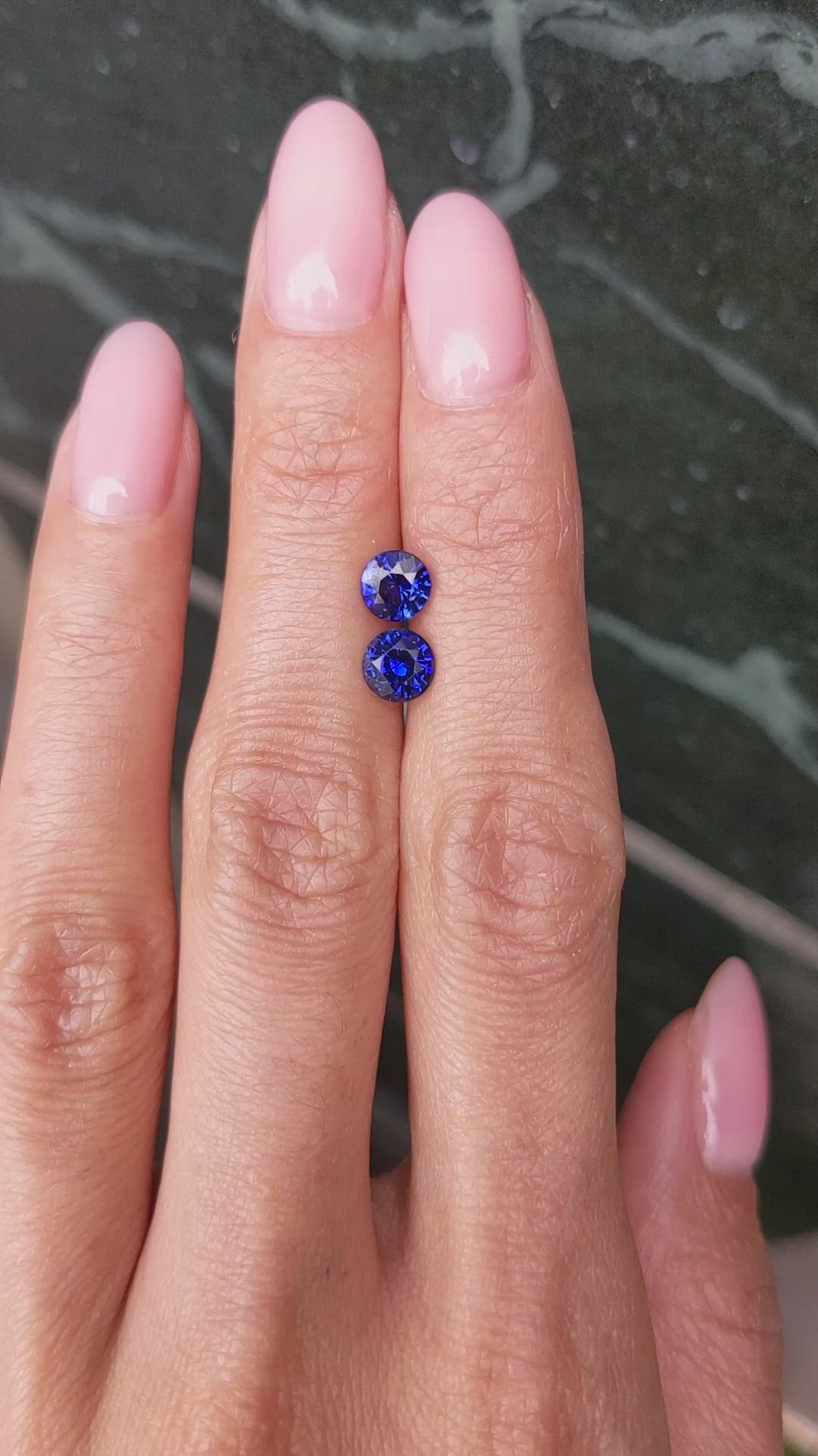 1.68 Ct.Tw.Total Carat Weight Blue Sapphire Pair from Ceylon (Sri Lanka) Size Video