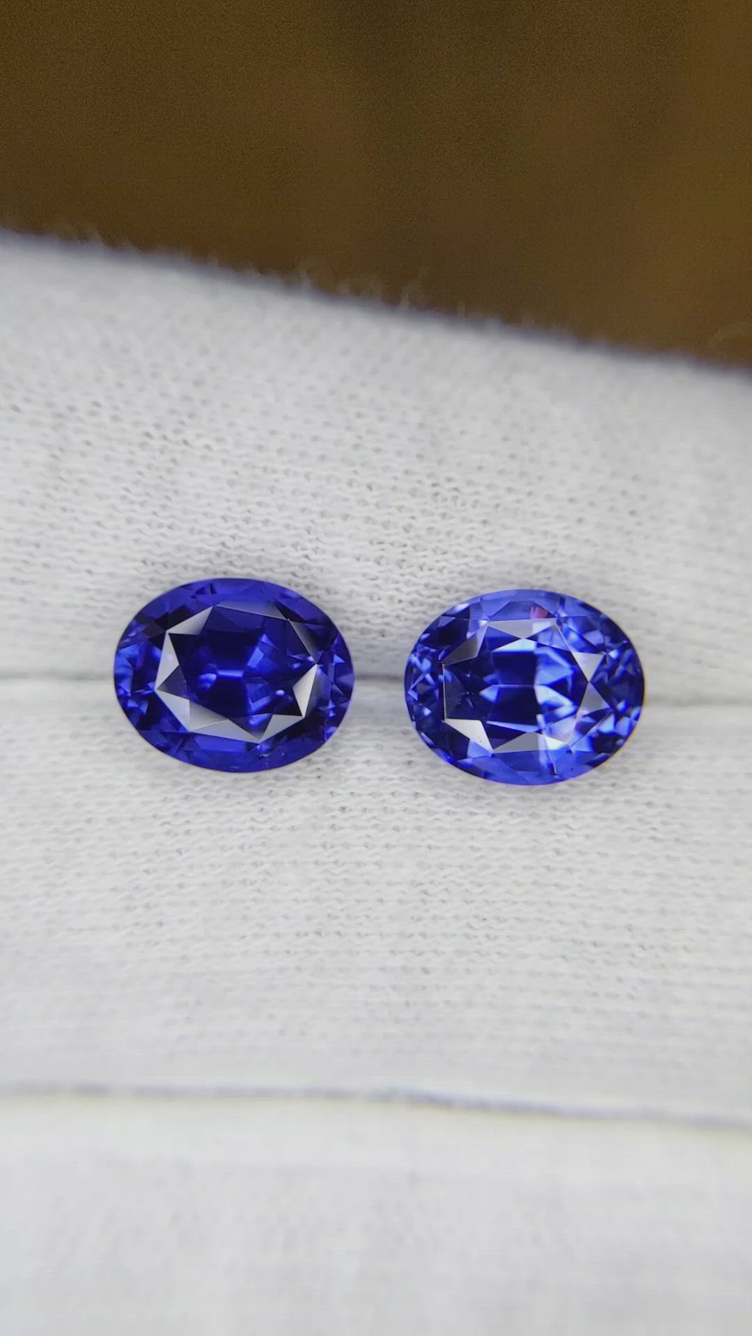 6.80 Ct.Tw.Total Carat Weight Blue Sapphire Pair from Ceylon (Sri Lanka) Size Video