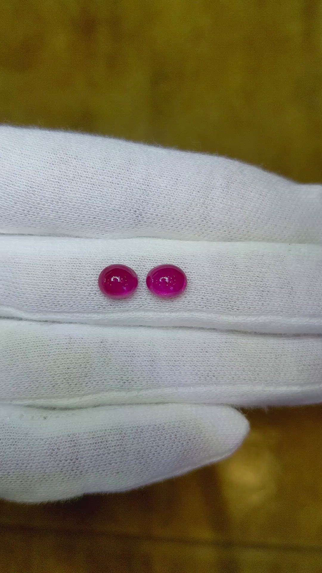 3.16 Ct.Tw.Total Carat Weight Pink Cabochon Sapphire Pair from Ceylon (Sri Lanka) Size Video