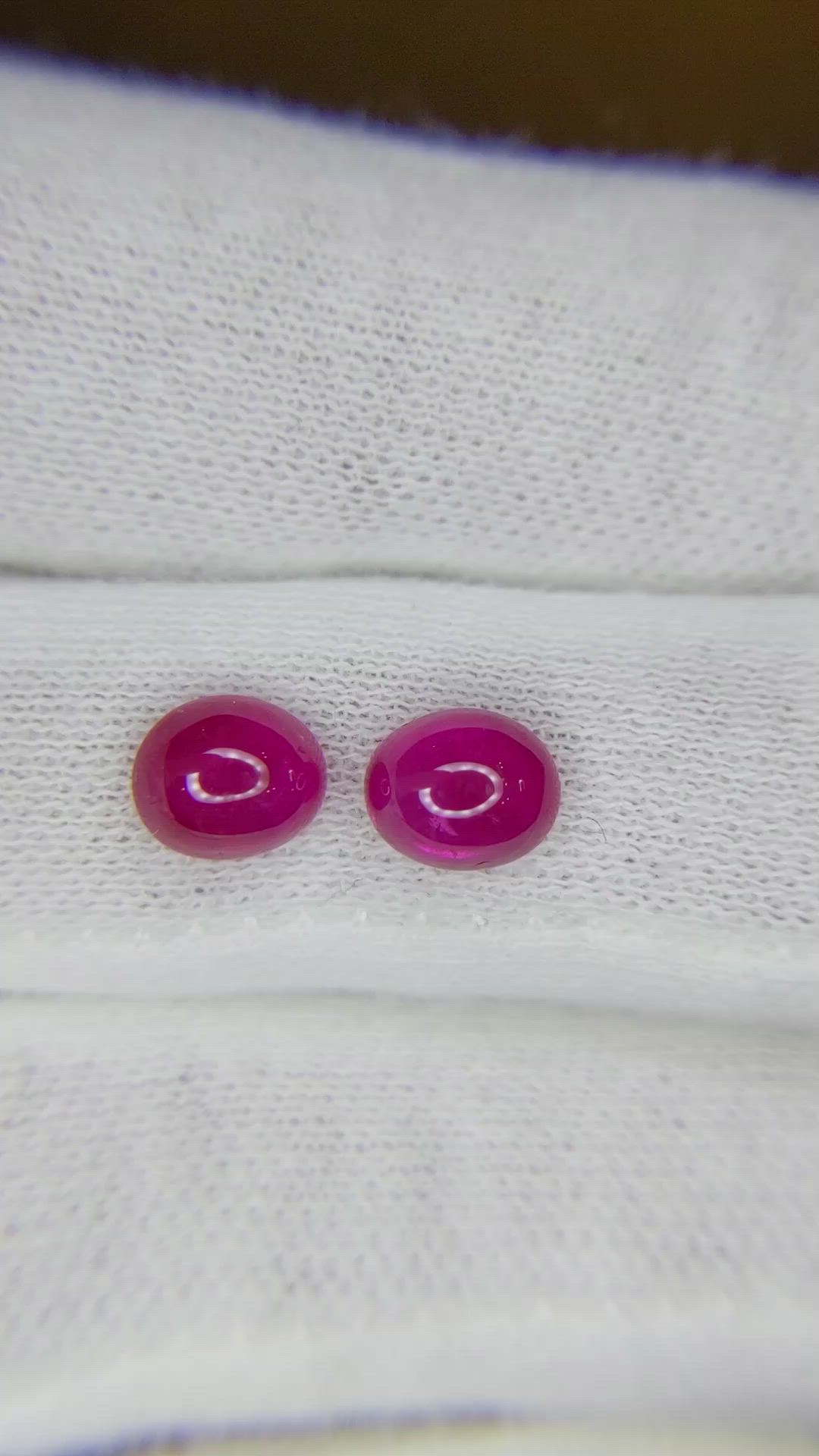3.16 Ct.Tw.Total Carat Weight Pink Cabochon Sapphire Pair from Ceylon (Sri Lanka) Size Video