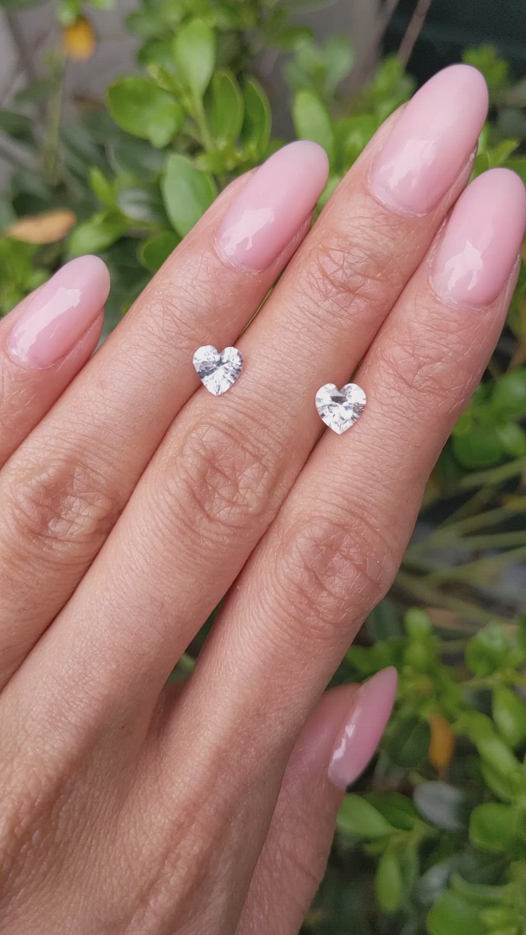 1.70&nbsp;Ct.Tw.Total Carat Weight White Sapphire Pair from Ceylon (Sri Lanka) Size Video
