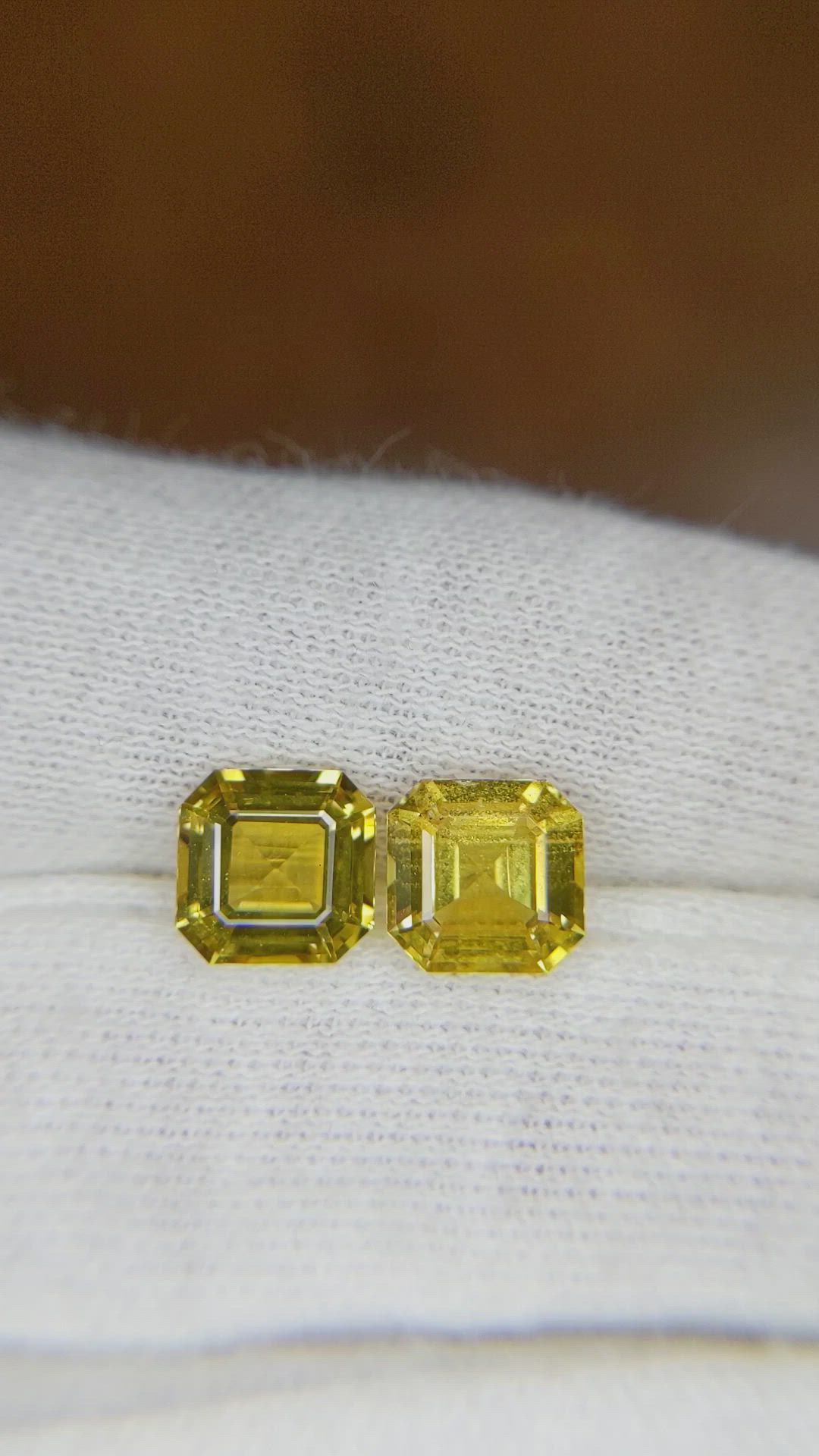 3.59 Ct.Tw.Total Carat Weight Yellow Sapphire Pair from Ceylon (Sri Lanka) Size Video