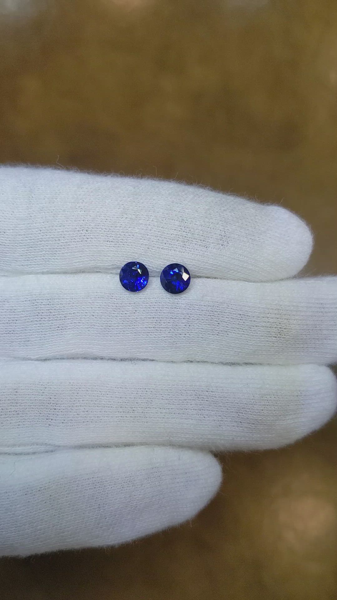1.25 Ct.Tw.Total Carat Weight Blue Sapphire Pair from Ceylon (Sri Lanka) Size Video