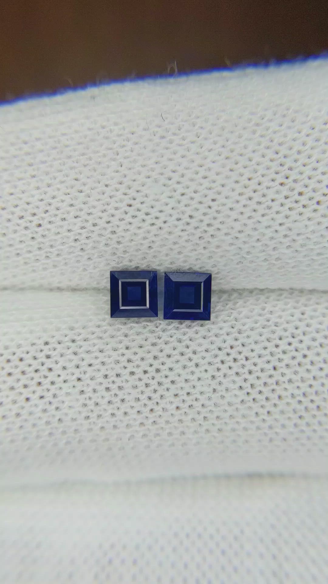 1.07 Ct.Tw.Total Carat Weight Blue Sapphire Pair from Thailand Size Video