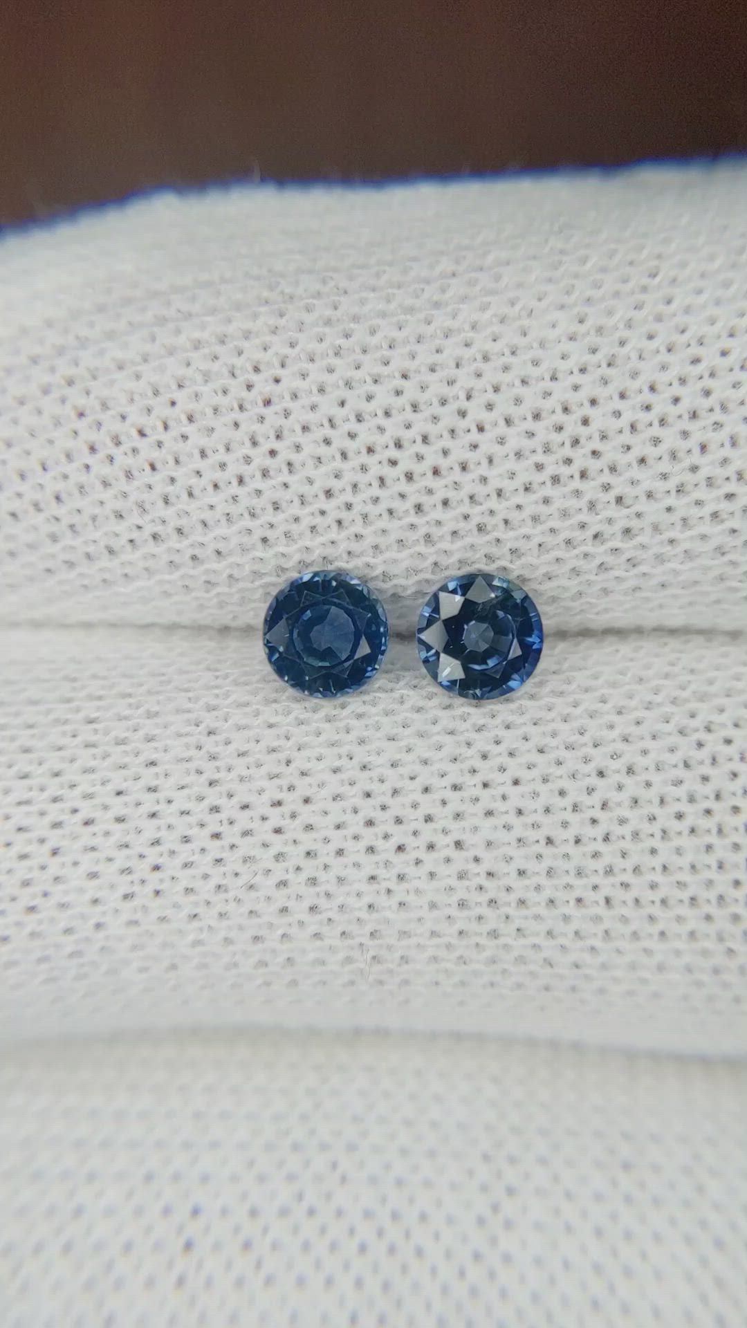 1.25 Ct.Tw.Total Carat Weight Blue Sapphire Pair from Thailand Size Video