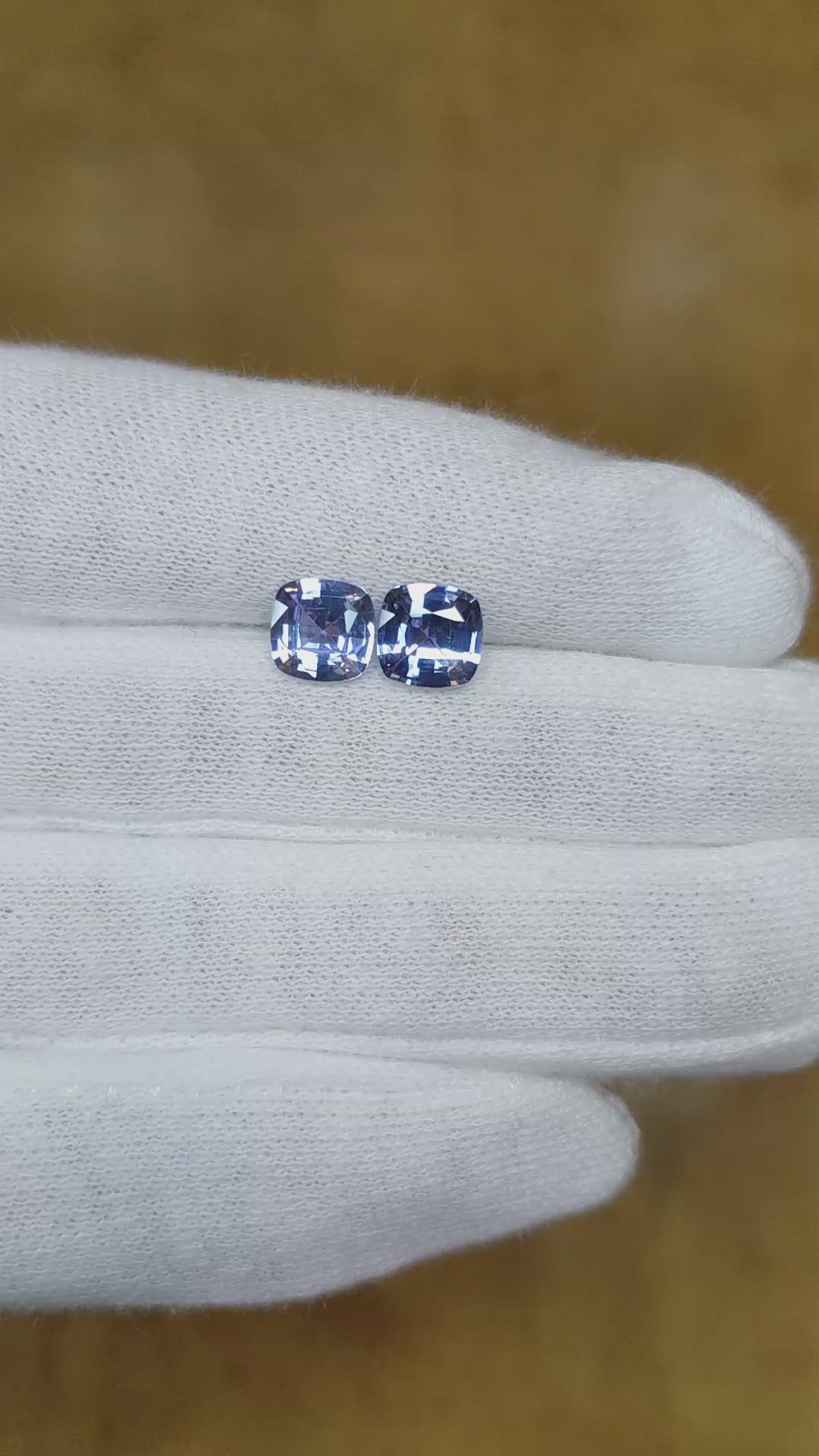 2.95 Ct.Tw.Total Carat Weight Blue Sapphire Pair from Ceylon (Sri Lanka) Size Video