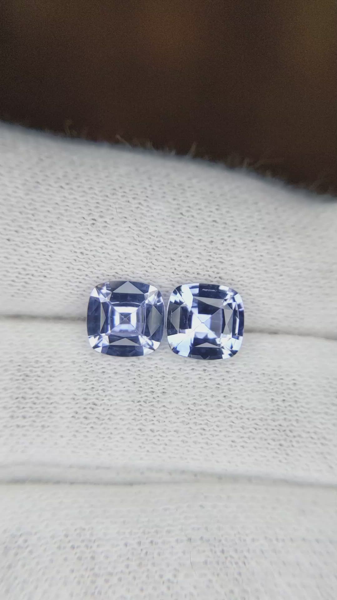 2.95 Ct.Tw.Total Carat Weight Blue Sapphire Pair from Ceylon (Sri Lanka) Size Video
