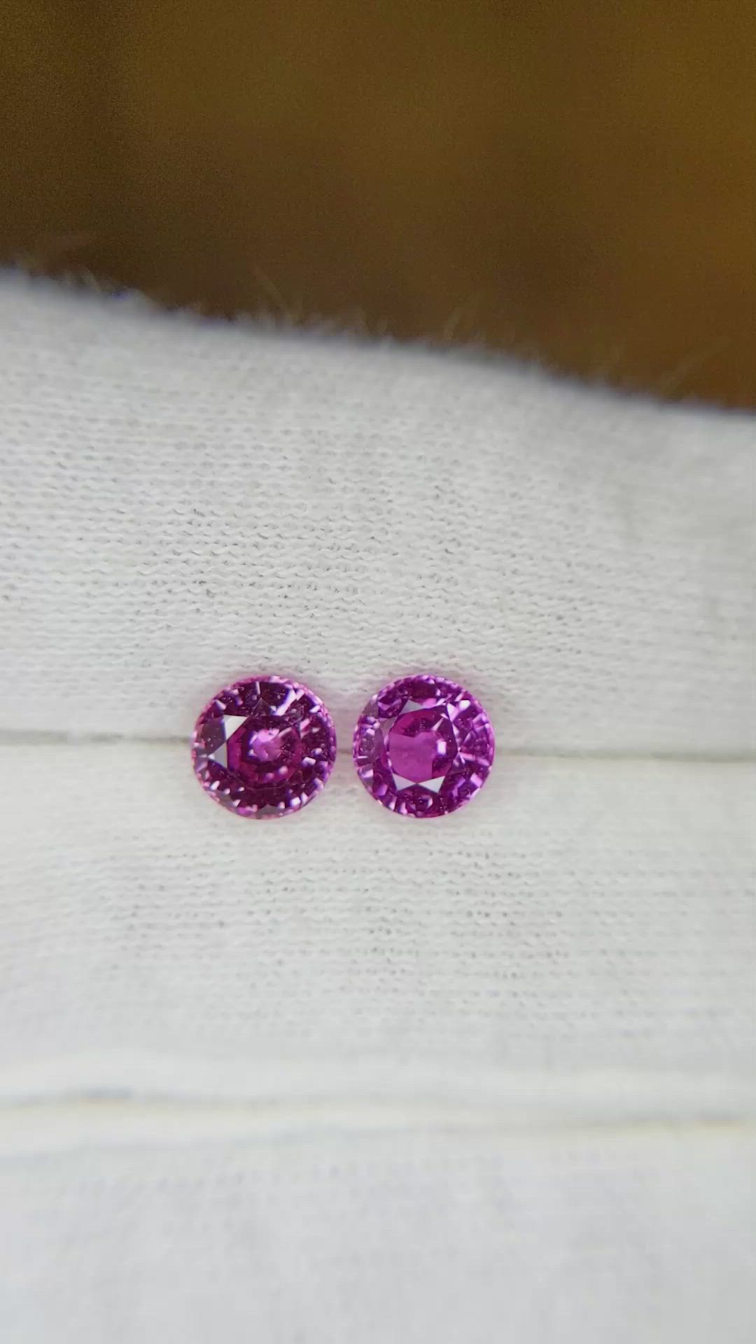 2.06 Ct.Tw.Total Carat Weight Pink Sapphire Pair from Ceylon (Sri Lanka) Size Video