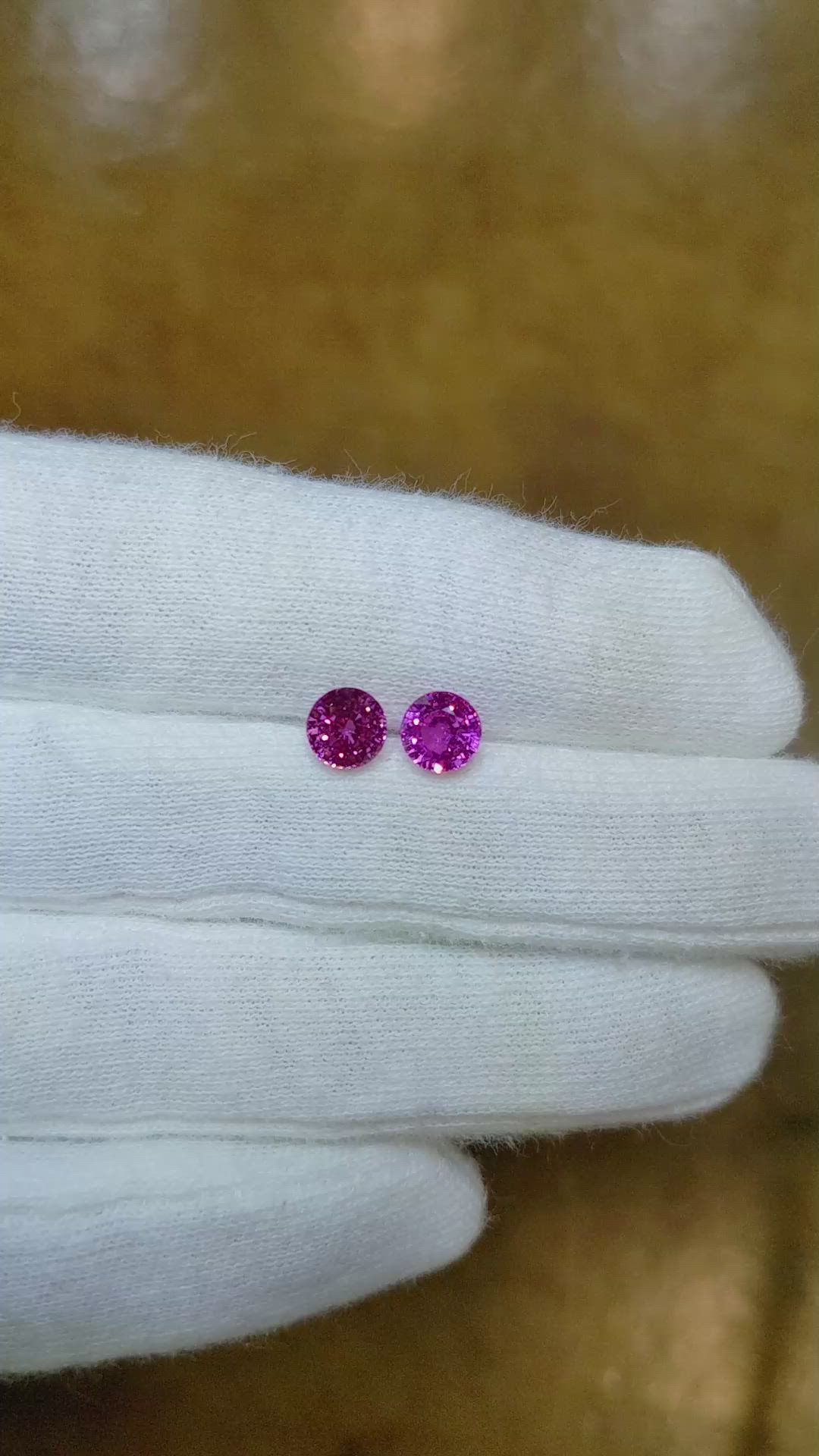 2.06 Ct.Tw.Total Carat Weight Pink Sapphire Pair from Ceylon (Sri Lanka) Size Video