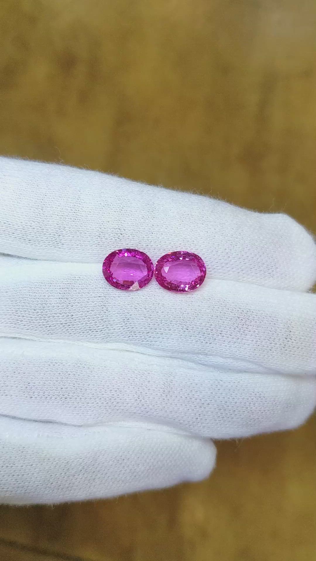 5.80 Ct.Tw.Total Carat Weight Sapphire Pair from Ceylon (Sri Lanka) Size Video