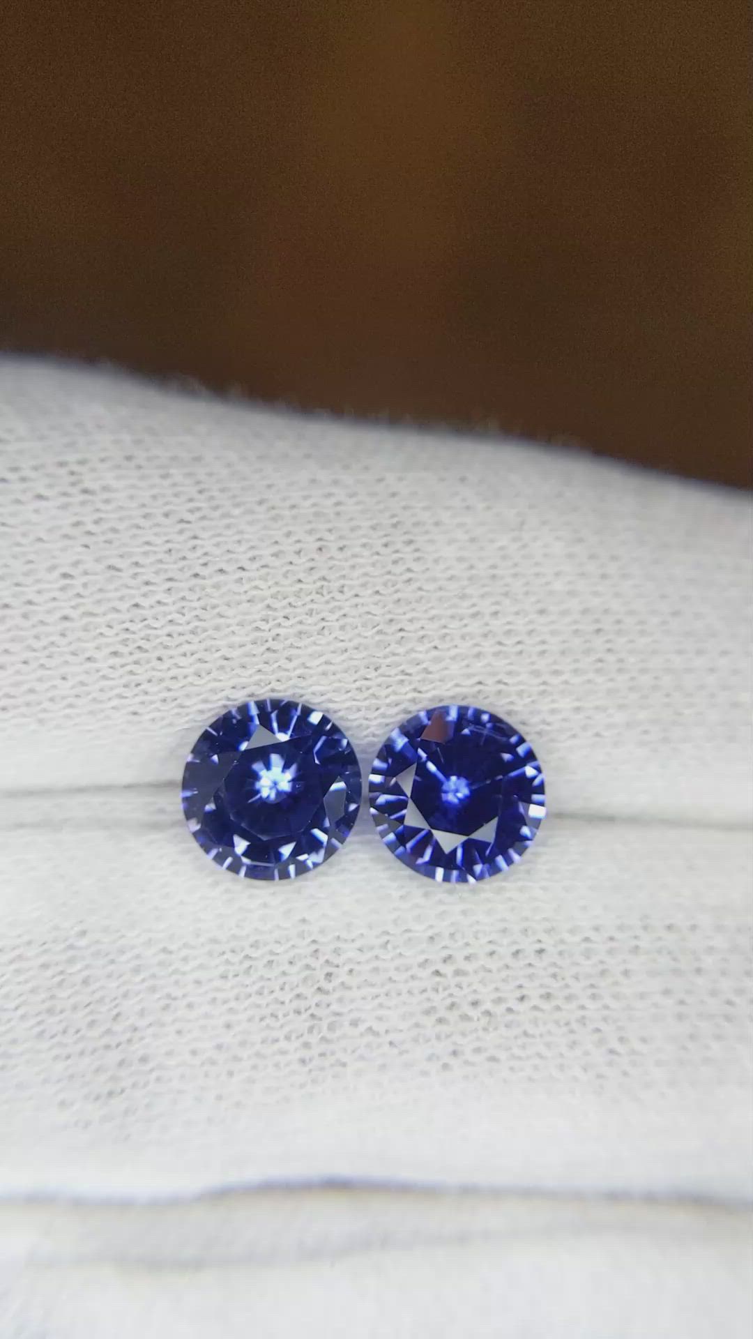 3.02 Ct.Tw.Total Carat Weight Blue Sapphire Pair from Ceylon (Sri Lanka) Size Video