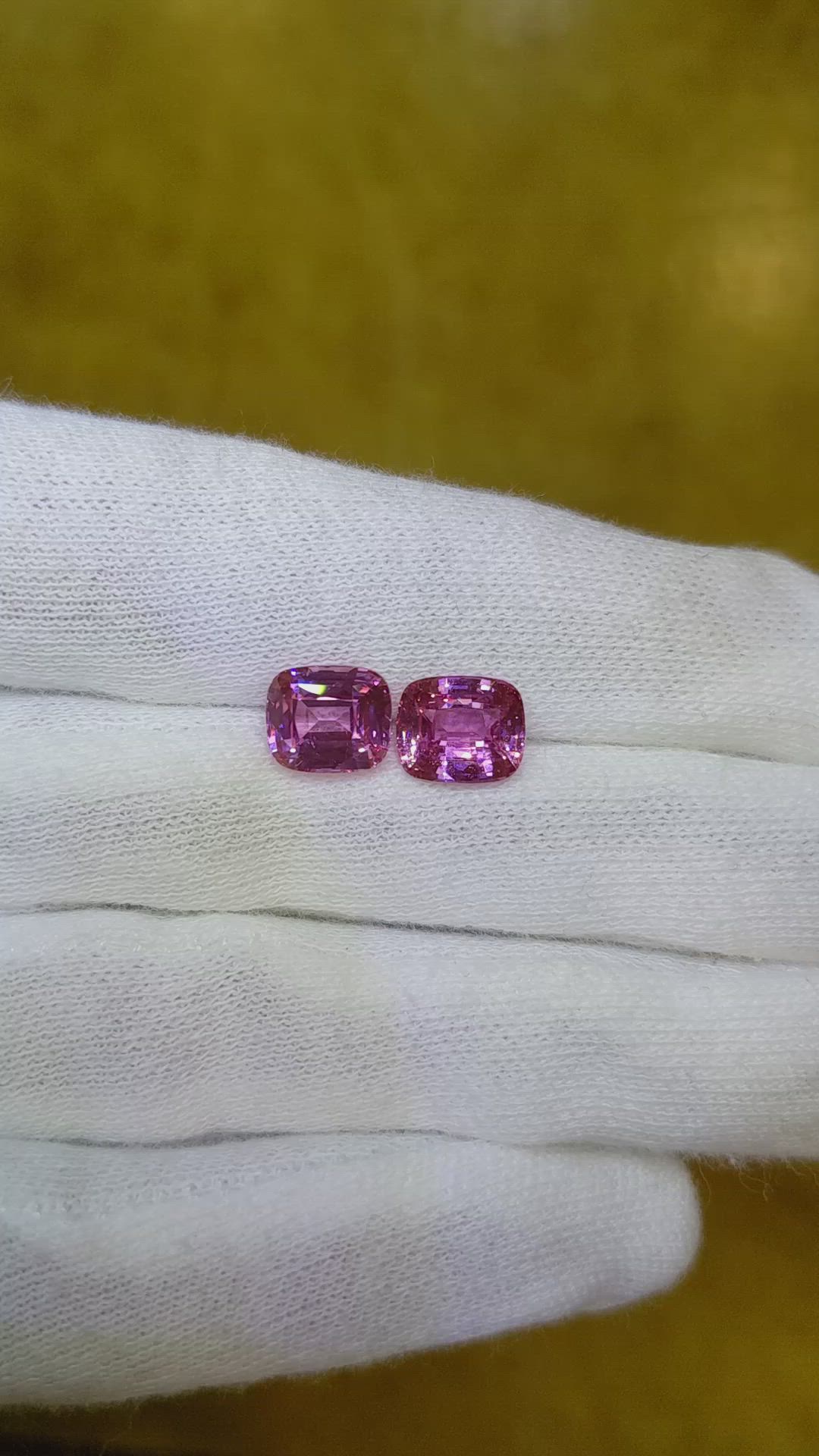 4.87&nbsp;Ct.Tw.Total Carat Weight Pink Sapphire Pair from Ceylon (Sri Lanka) Size Video