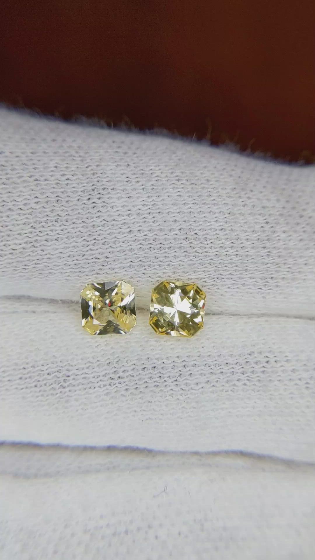 1.27 Ct.Tw.Total Carat Weight Yellow Sapphire Pair from Ceylon (Sri Lanka) Size Video