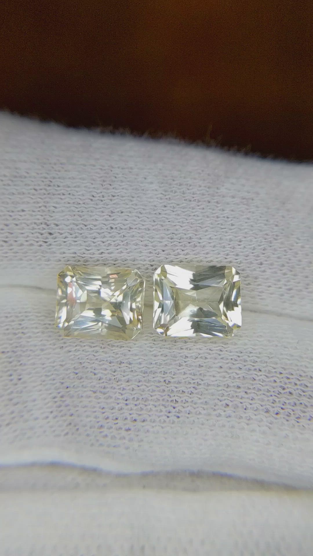 5.52 Ct.Tw.Total Carat Weight Yellow Sapphire Pair from Ceylon (Sri Lanka) Size Video