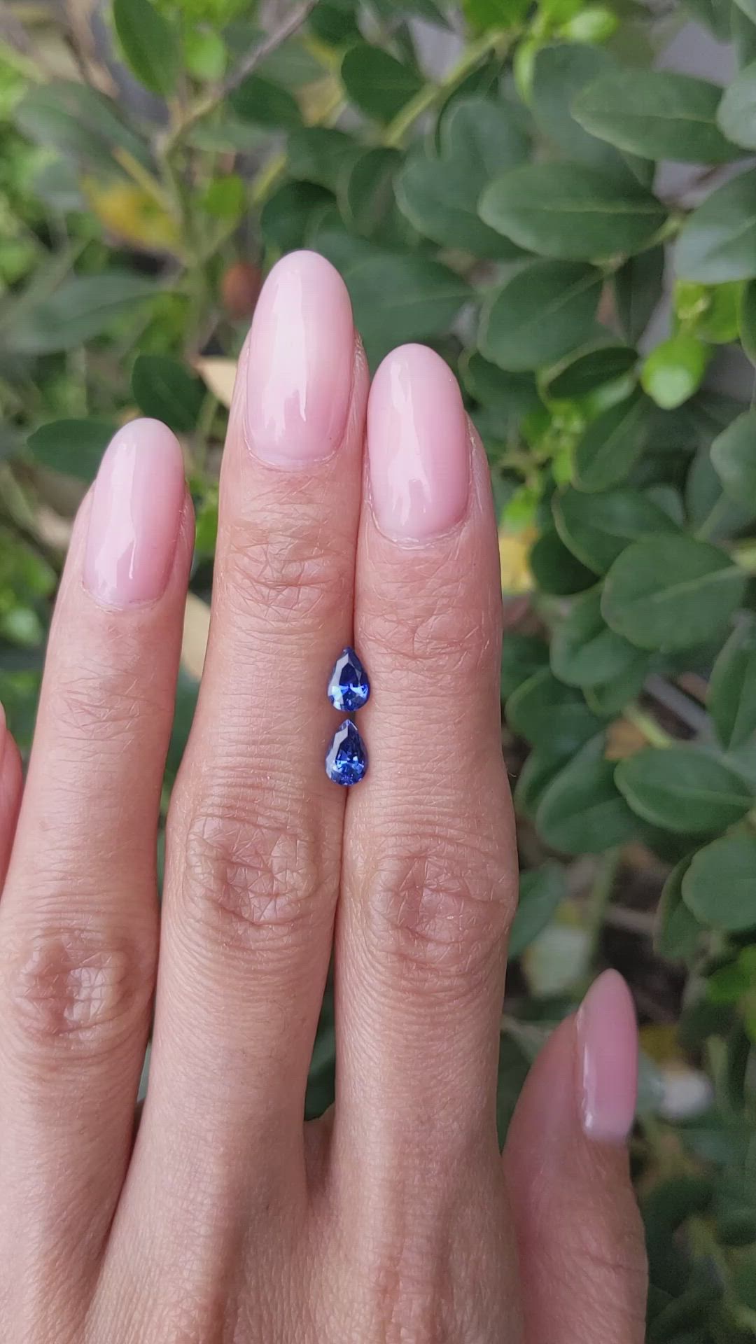 1.12&nbsp;Ct.Tw.Total Carat Weight Blue Sapphire Pair from Ceylon (Sri Lanka) Size Video