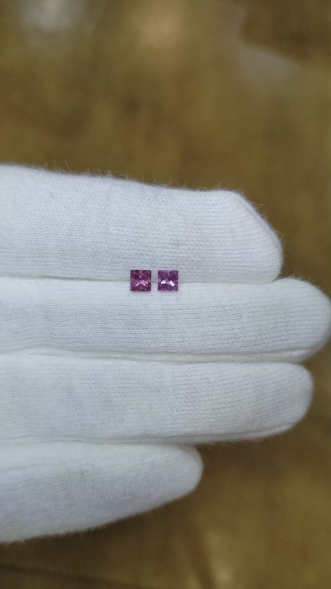 0.46&nbsp;Ct.Tw.Total Carat Weight Pink Sapphire Pair from Ceylon (Sri Lanka) Size Video