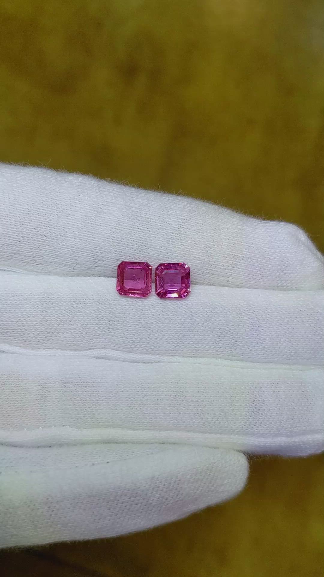 2.36&nbsp;Ct.Tw.Total Carat Weight Pink Sapphire Pair from Ceylon (Sri Lanka) Size Video