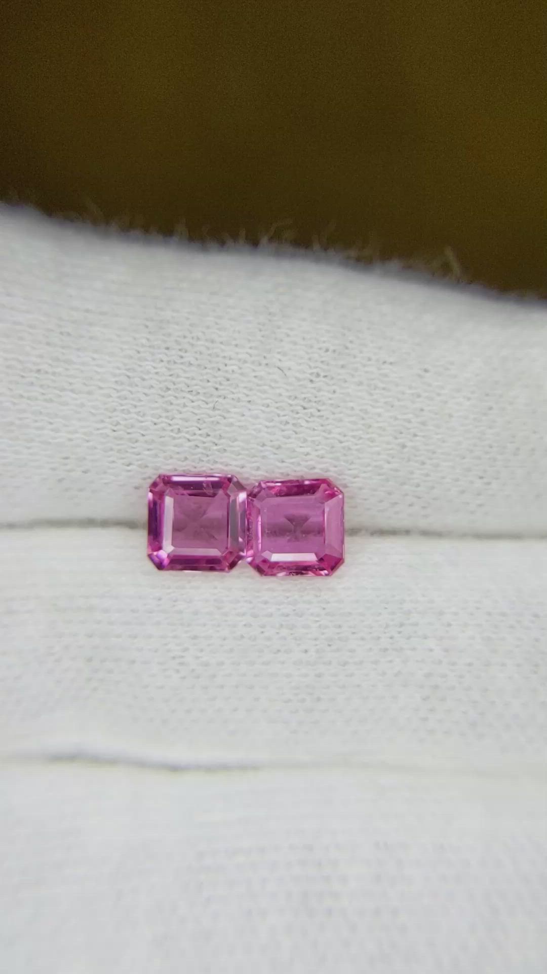 1.82 Ct.Tw.Total Carat Weight Sapphire Pair from Ceylon (Sri Lanka) Size Video
