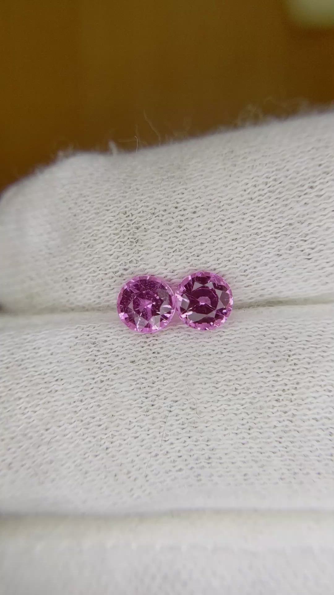 1.34&nbsp;Ct.Tw.Total Carat Weight Pink Sapphire Pair from Ceylon (Sri Lanka) Size Video