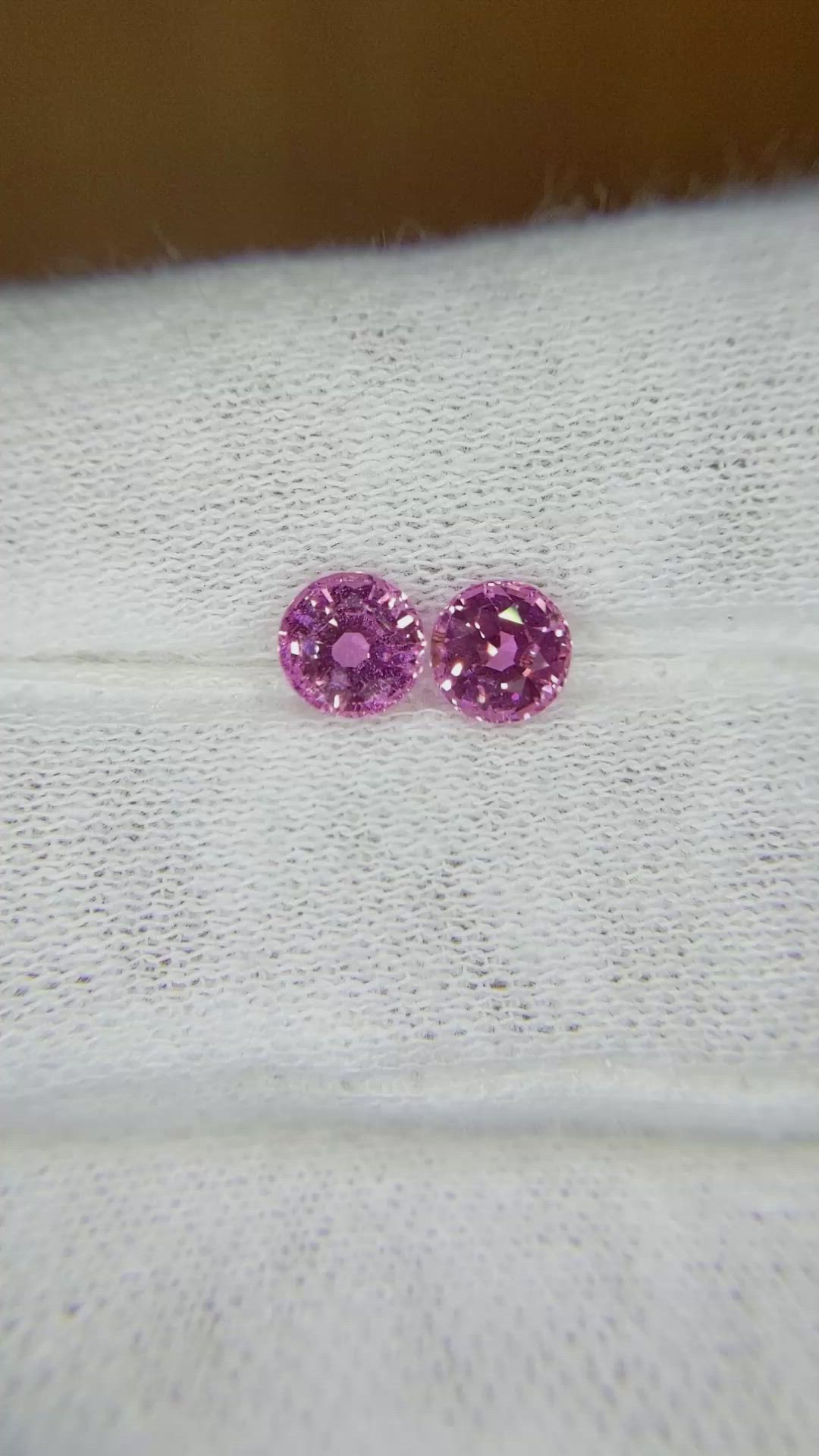 1.44 Ct.Tw.Total Carat Weight Pink Sapphire Pair from Ceylon (Sri Lanka) Size Video
