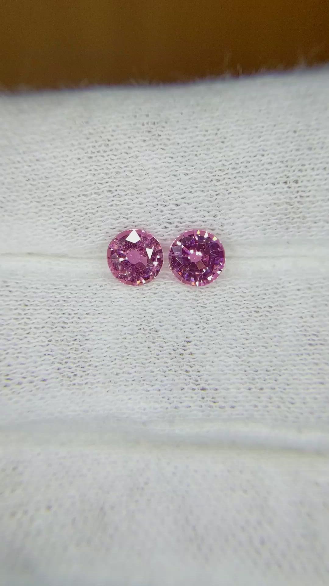 1.19 Ct.Tw.Total Carat Weight Pink Sapphire Pair from Ceylon (Sri Lanka) Size Video