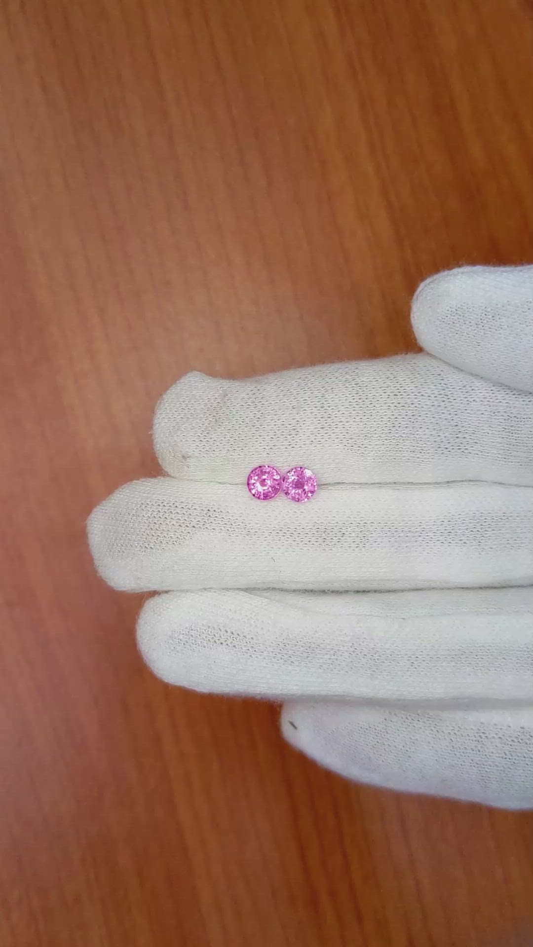 1.33&nbsp;Ct.Tw.Total Carat Weight Pink Sapphire Pair from Ceylon (Sri Lanka) Size Video