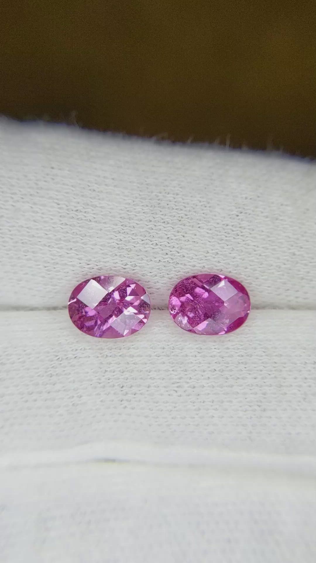 2.57 Ct.Tw.Total Carat Weight Pink Sapphire Pair from Ceylon (Sri Lanka) Size Video