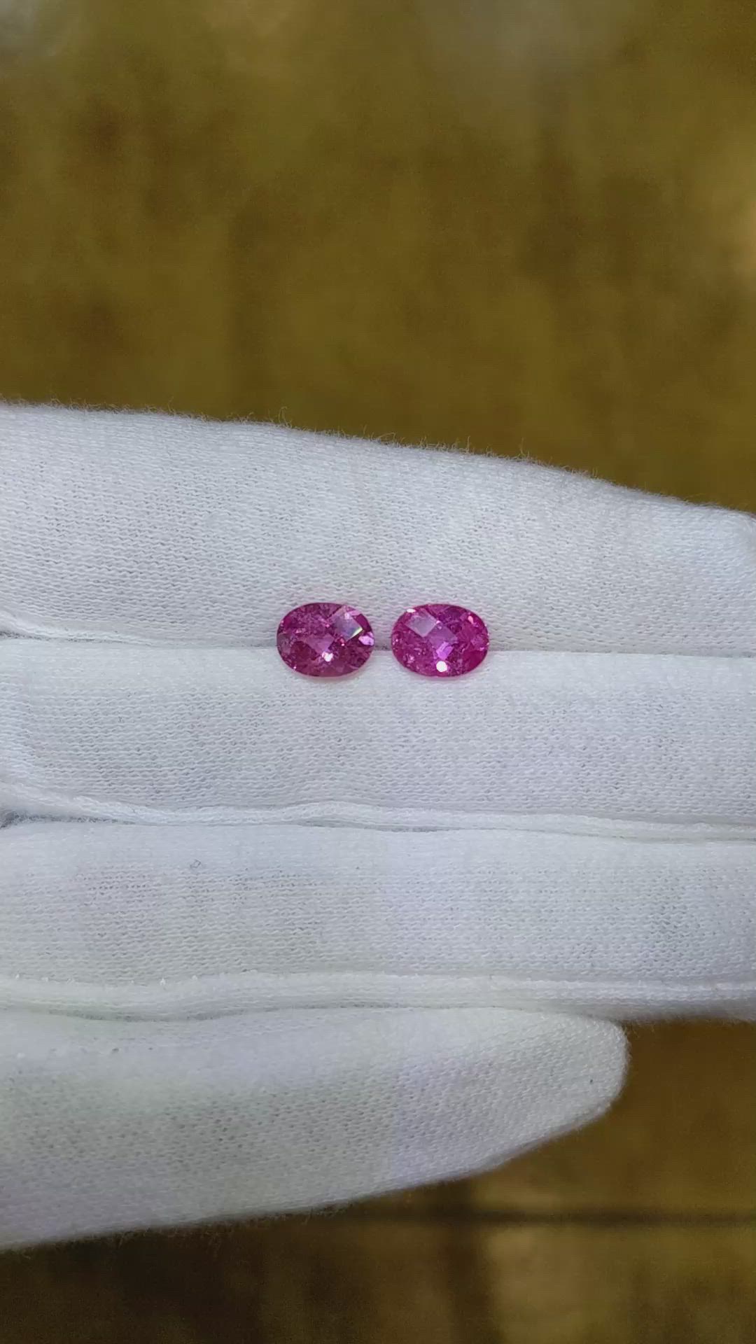 2.57 Ct.Tw.Total Carat Weight Pink Sapphire Pair from Ceylon (Sri Lanka) Size Video