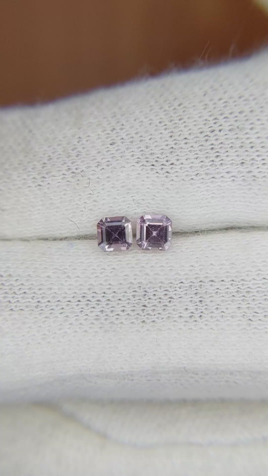 0.57 Ct.Tw.Total Carat Weight Purple Sapphire Pair from Ceylon (Sri Lanka) Size Video