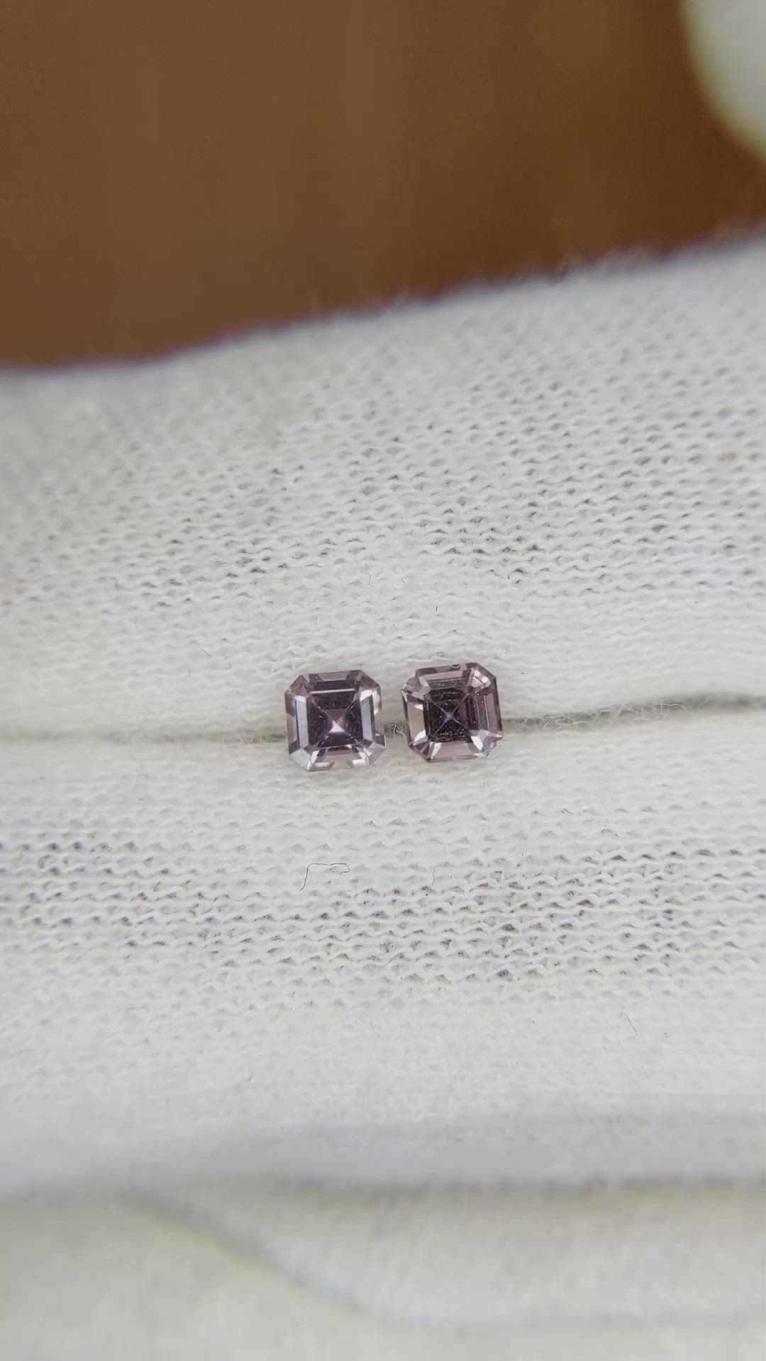 0.57&nbsp;Ct.Tw.Total Carat Weight Pink Sapphire Pair from Ceylon (Sri Lanka) Size Video