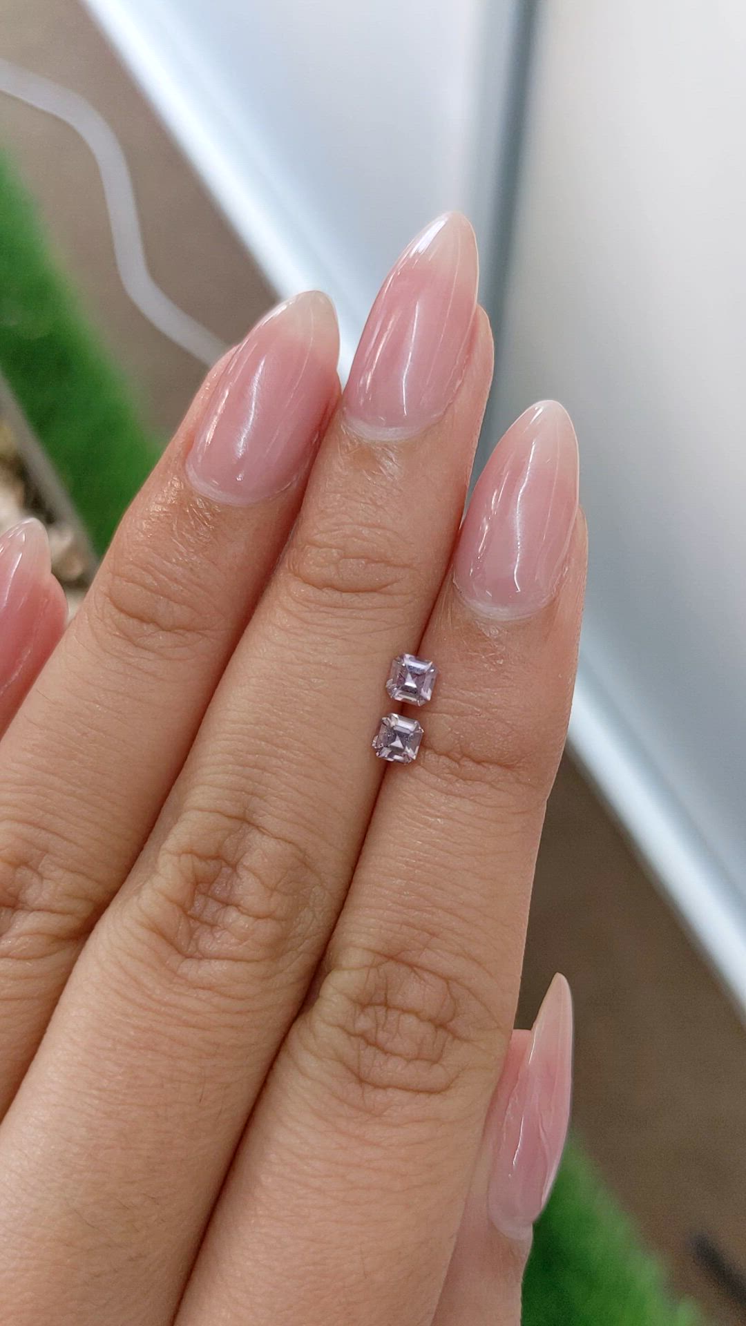 0.57&nbsp;Ct.Tw.Total Carat Weight Pink Sapphire Pair from Ceylon (Sri Lanka) Size Video