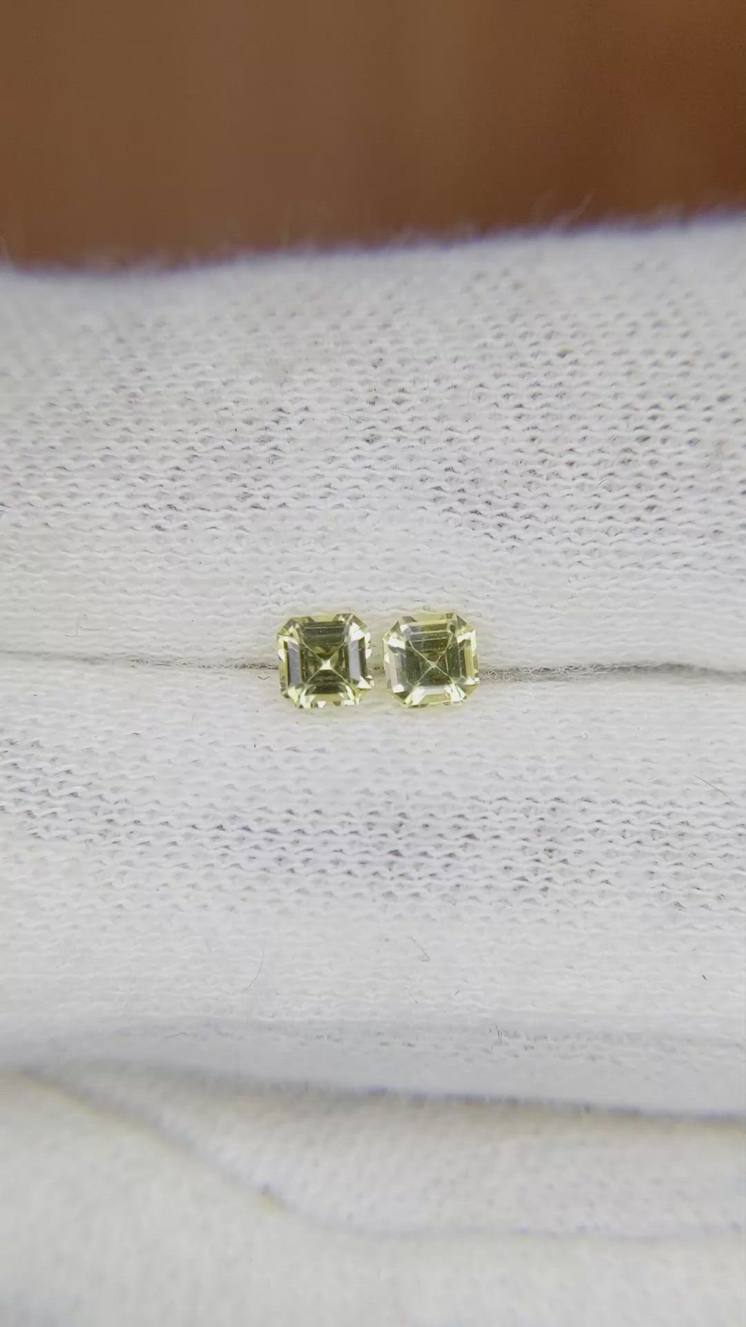 0.51 Ct.Tw.Total Carat Weight Yellow Sapphire Pair from Ceylon (Sri Lanka) Size Video