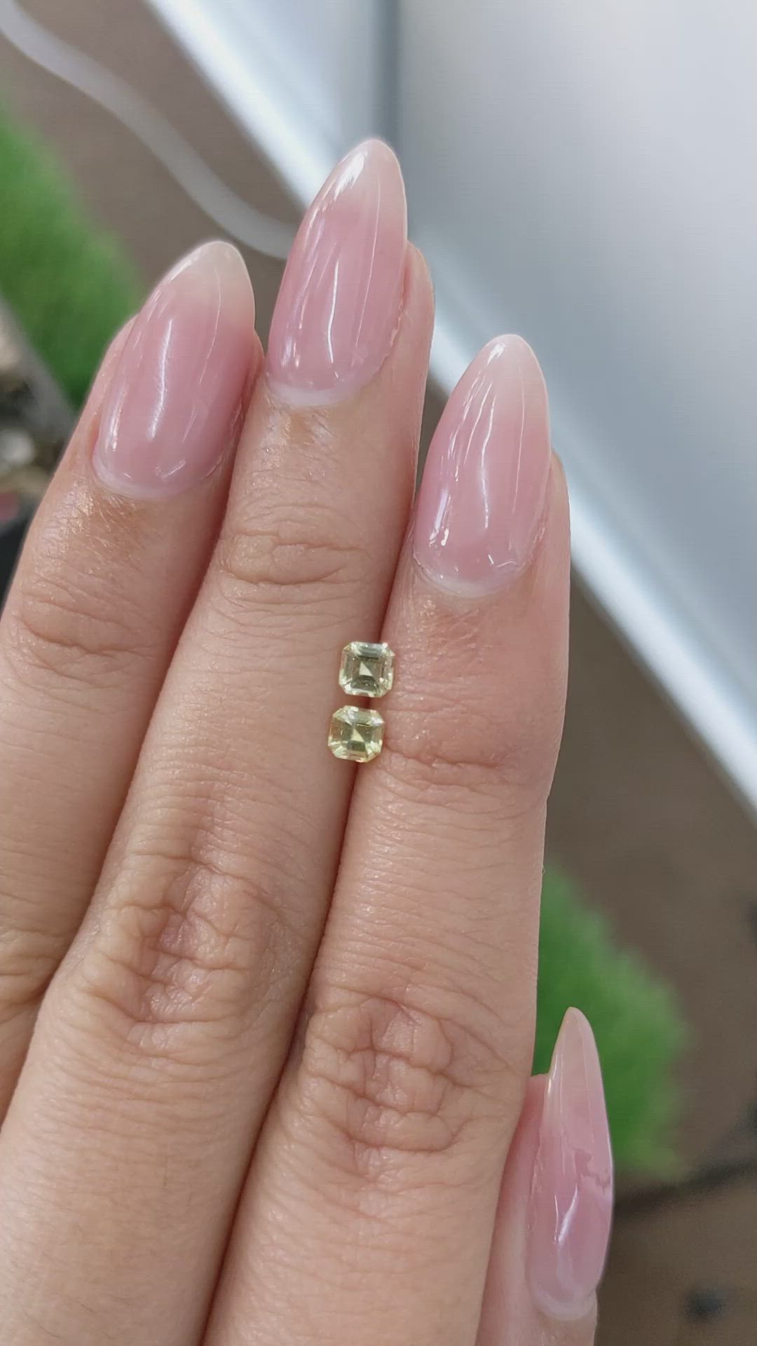 0.51 Ct.Tw.Total Carat Weight Yellow Sapphire Pair from Ceylon (Sri Lanka) Size Video