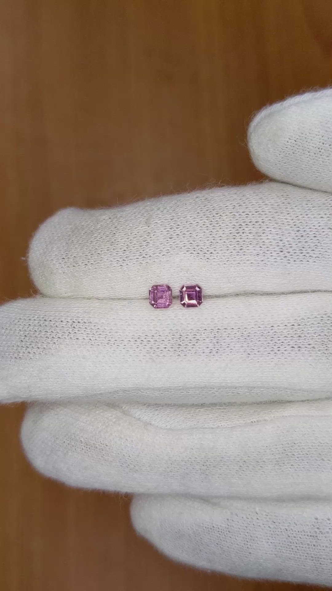 0.43 Ct.Tw.Total Carat Weight Sapphire Pair from Ceylon (Sri Lanka) Size Video