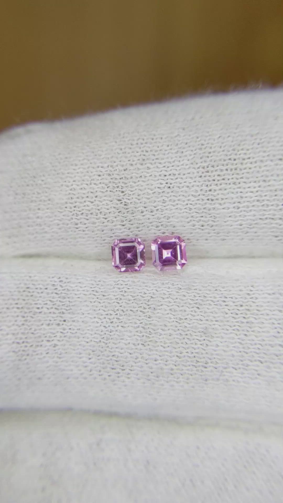 0.51 Ct.Tw.Total Carat Weight Purple Sapphire Pair from Ceylon (Sri Lanka) Size Video