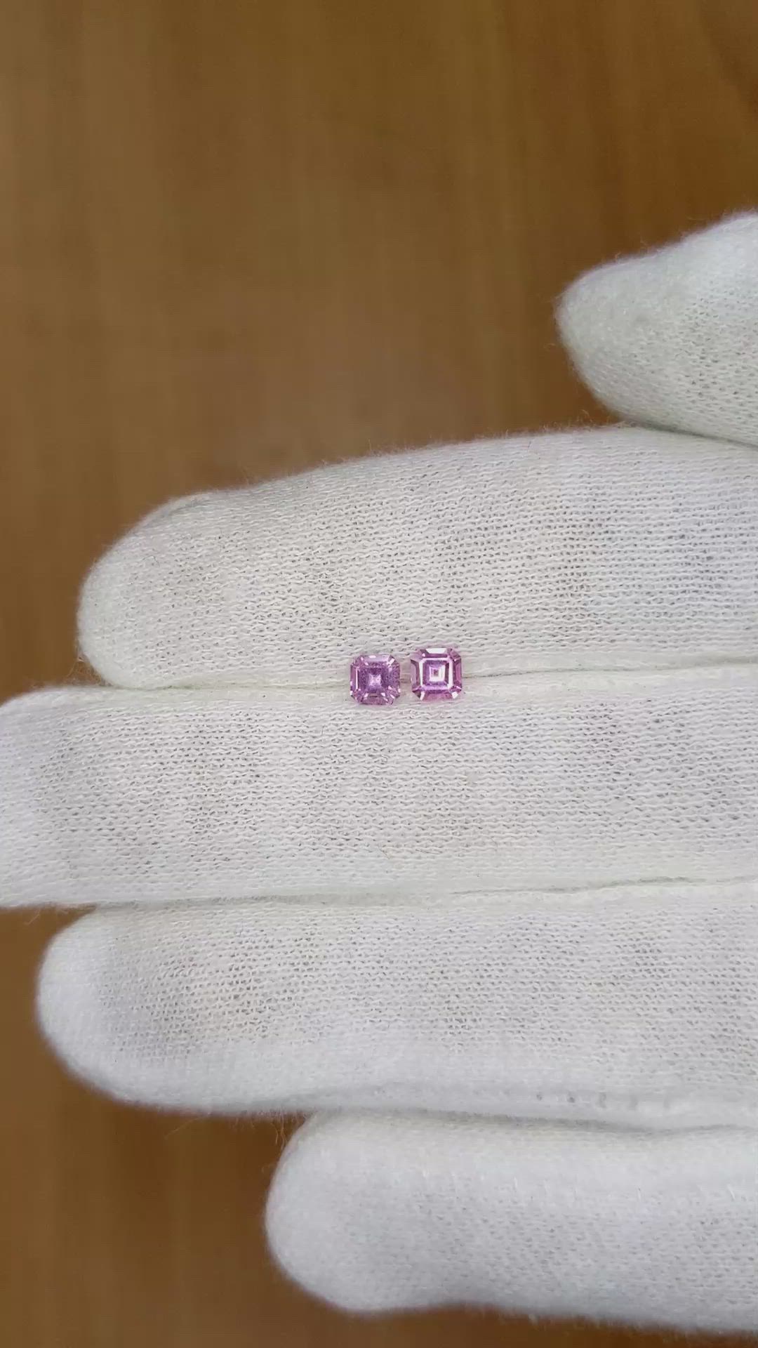 0.51 Ct.Tw.Total Carat Weight Purple Sapphire Pair from Ceylon (Sri Lanka) Size Video
