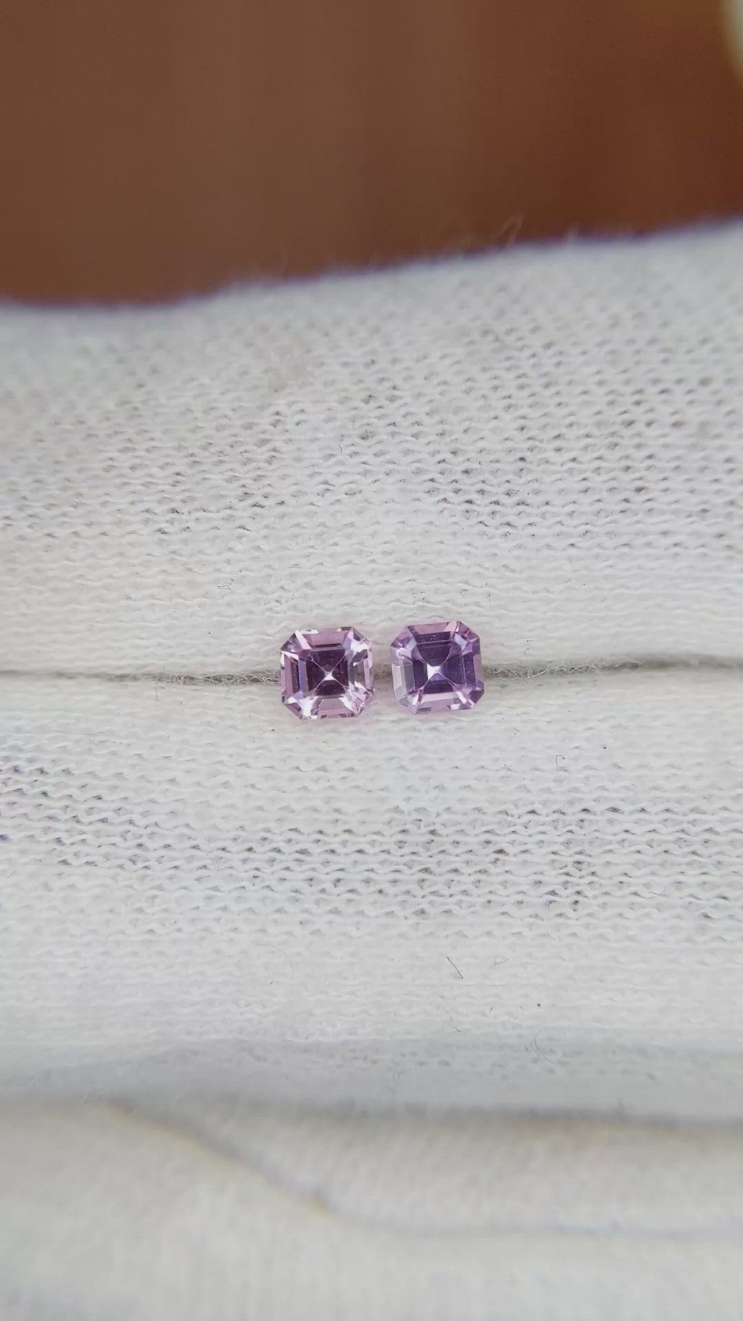 0.48 Ct.Tw.Total Carat Weight Purple Sapphire Pair from Ceylon (Sri Lanka) Size Video