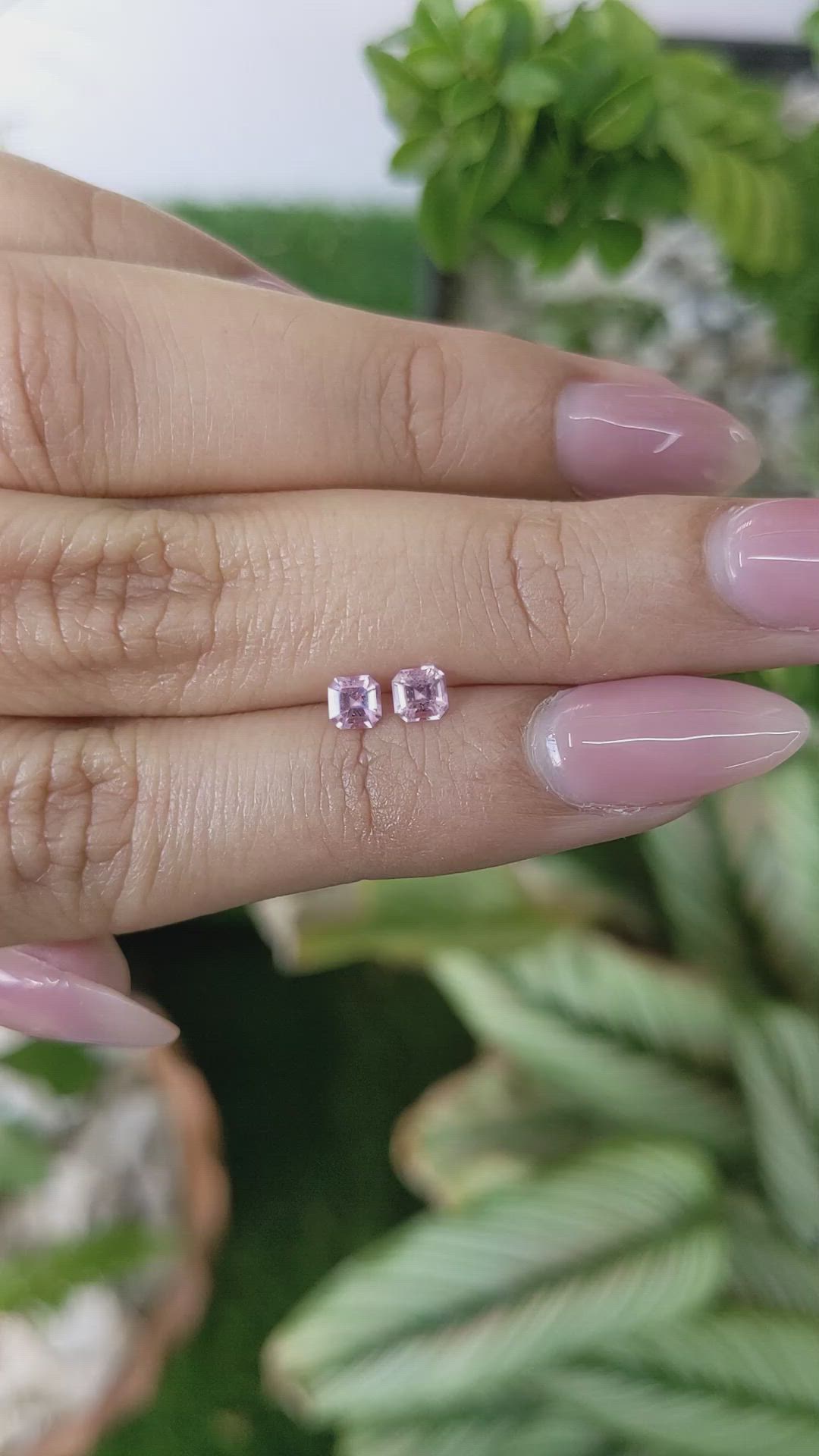 0.48 Ct.Tw.Total Carat Weight Purple Sapphire Pair from Ceylon (Sri Lanka) Size Video