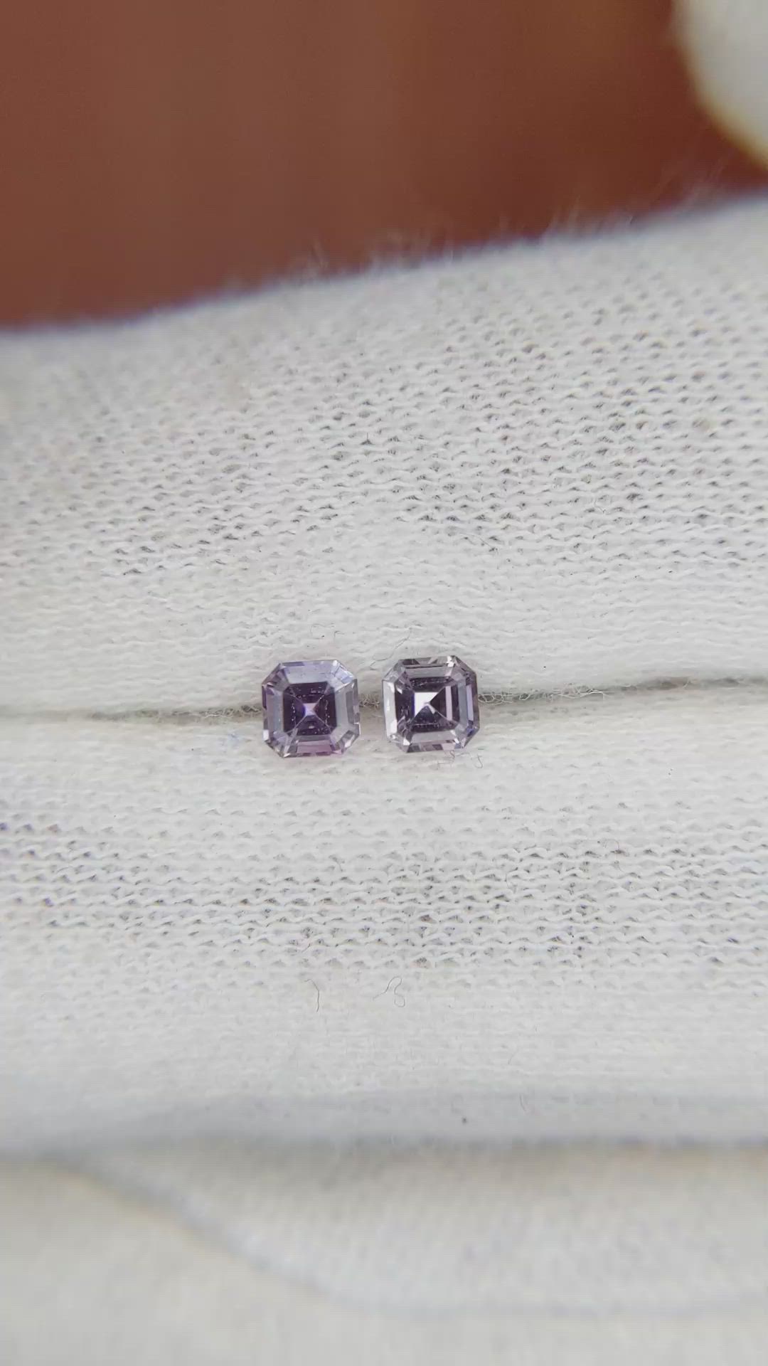 0.52 Ct.Tw.Total Carat Weight Purple Sapphire Pair from Ceylon (Sri Lanka) Size Video