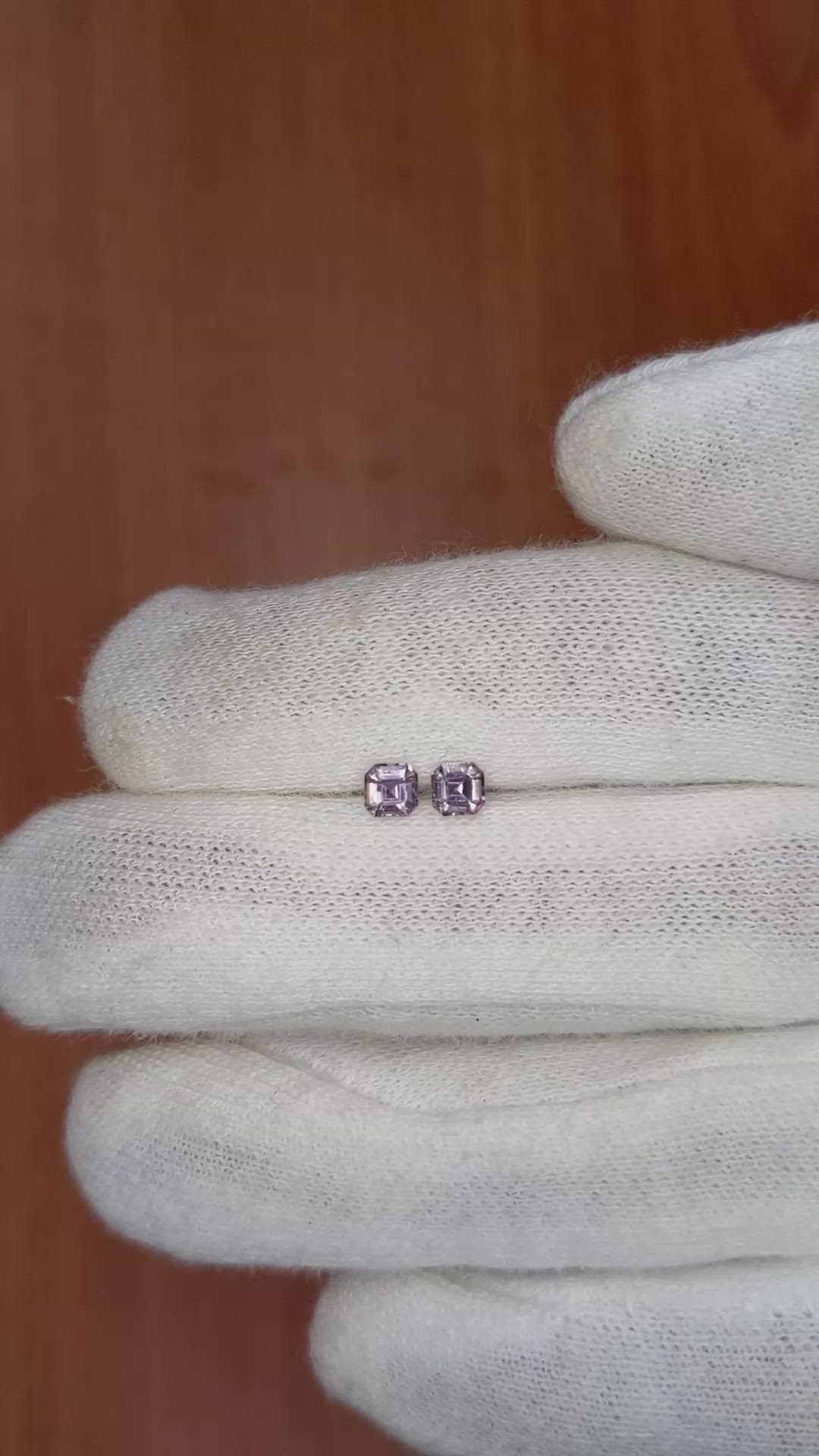 0.52 Ct.Tw.Total Carat Weight Purple Sapphire Pair from Ceylon (Sri Lanka) Size Video