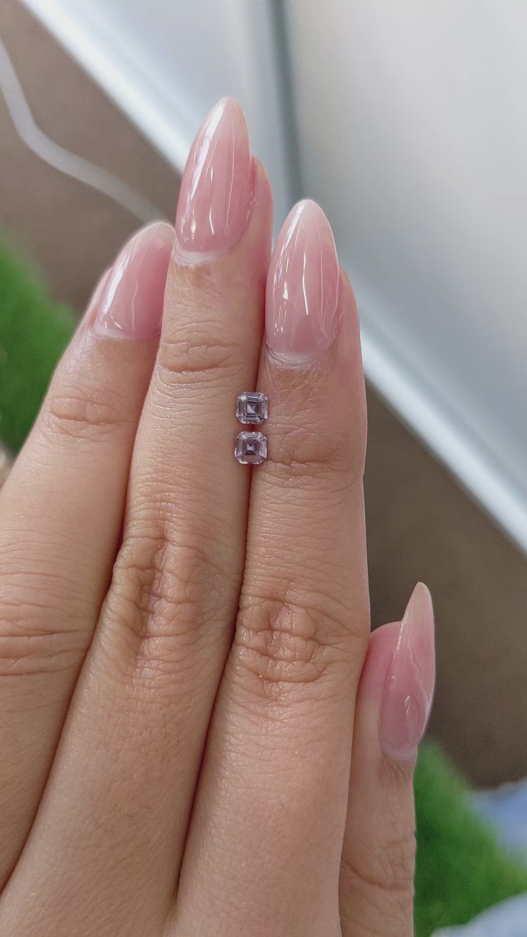 0.52 Ct.Tw.Total Carat Weight Purple Sapphire Pair from Ceylon (Sri Lanka) Size Video