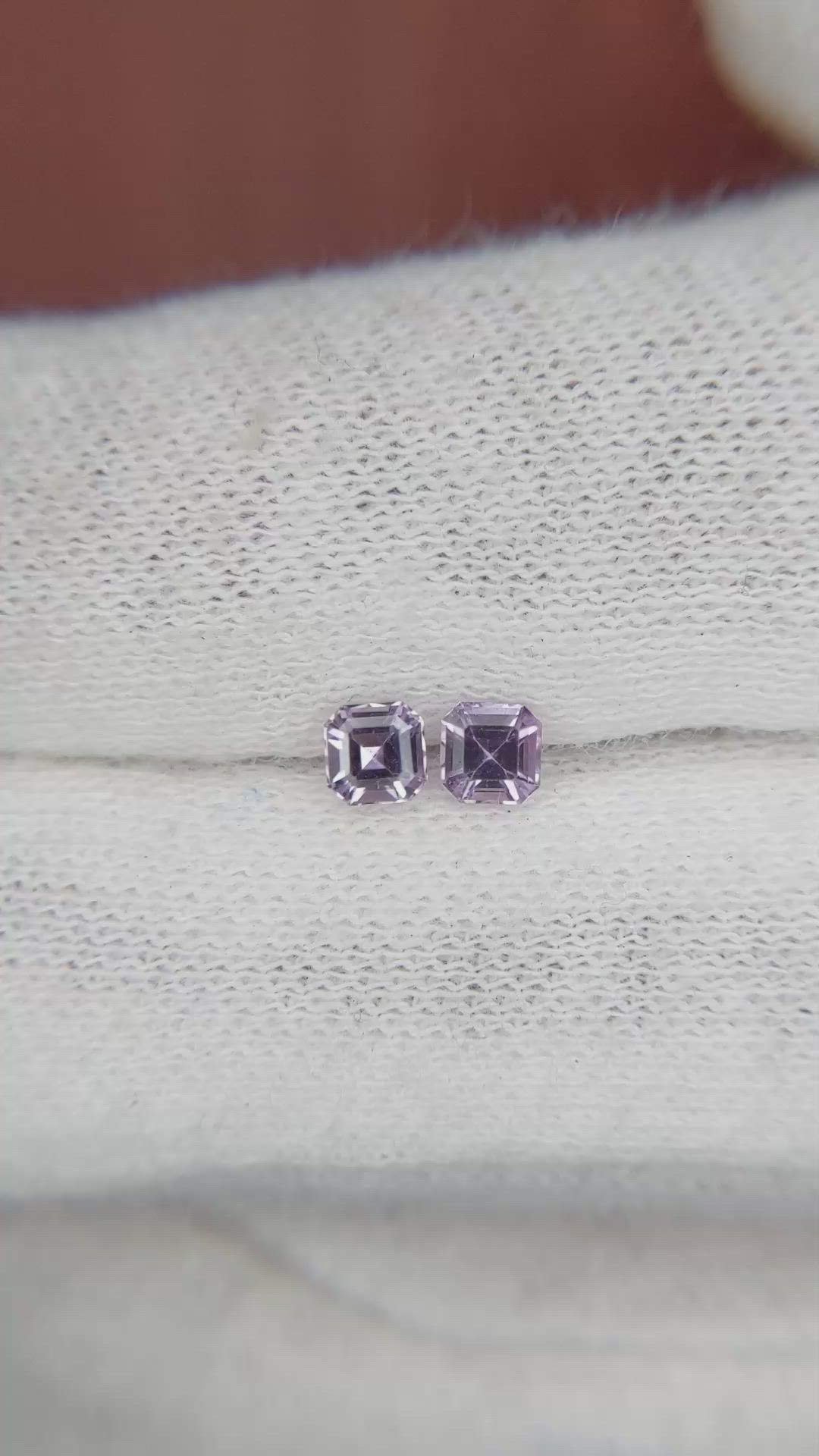 0.53 Ct.Tw.Total Carat Weight Purple Sapphire Pair from Ceylon (Sri Lanka) Size Video