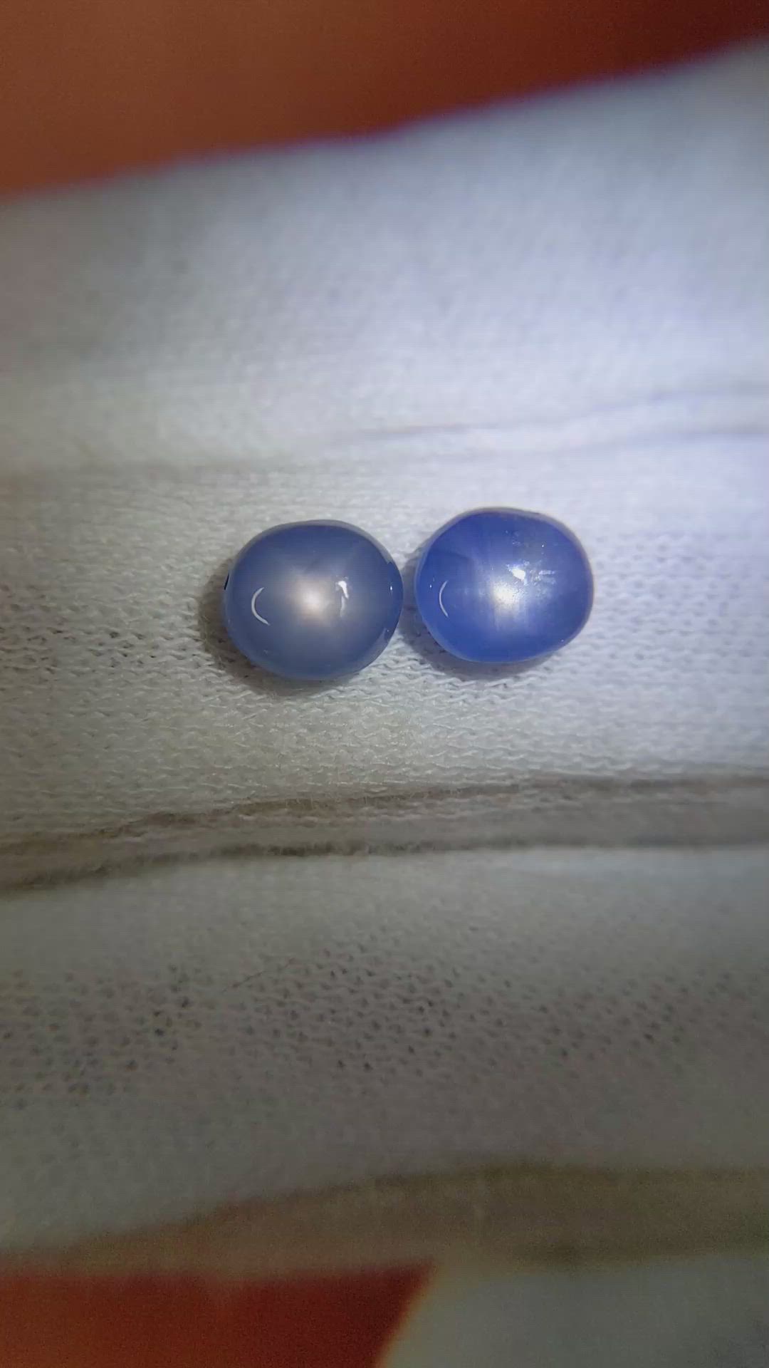 3.40&nbsp;Ct.Tw.Total Carat Weight Blue Star Sapphire Pair from Burma (Myanmar) Size Video