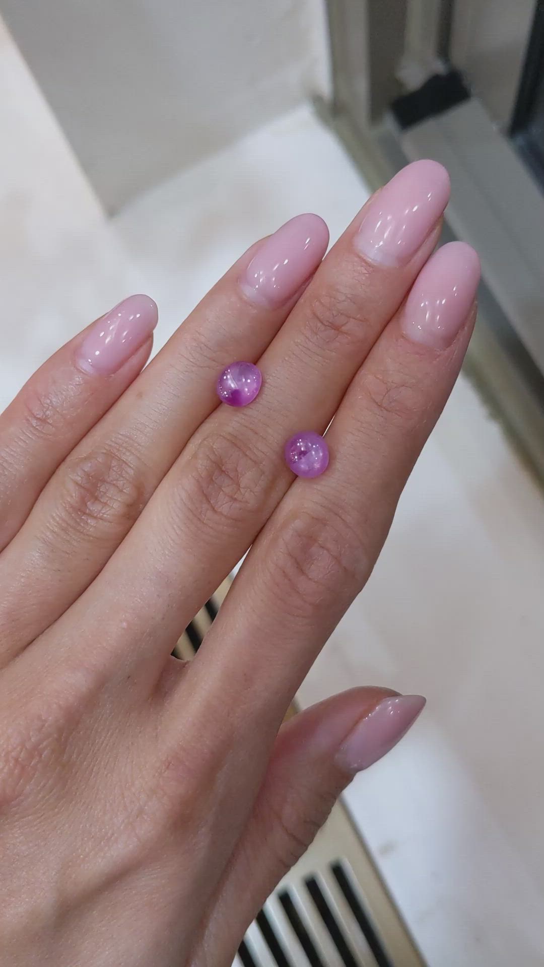 3.40 Ct.Tw.Total Carat Weight Pink Star Sapphire Pair from Burma (Myanmar) Size Video