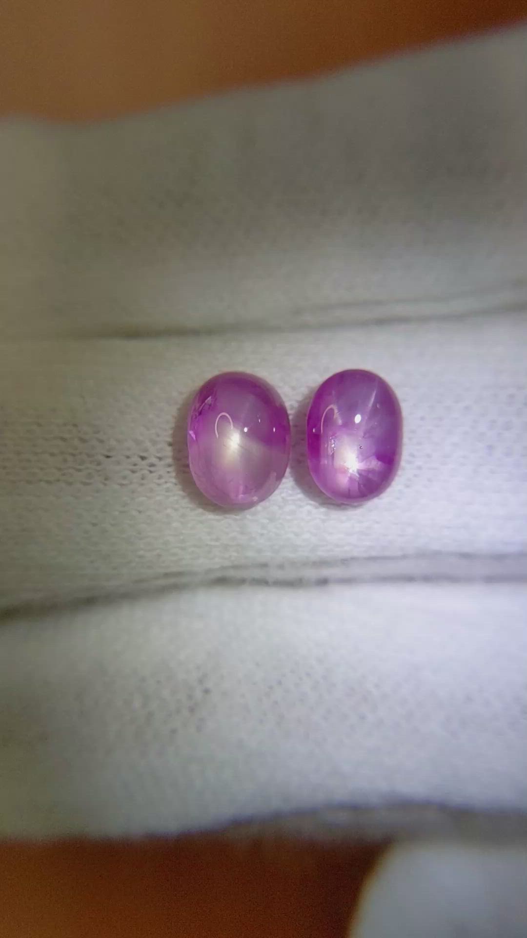 4.00 Ct.Tw.Total Carat Weight Pink Star Sapphire Pair from Burma (Myanmar) Size Video