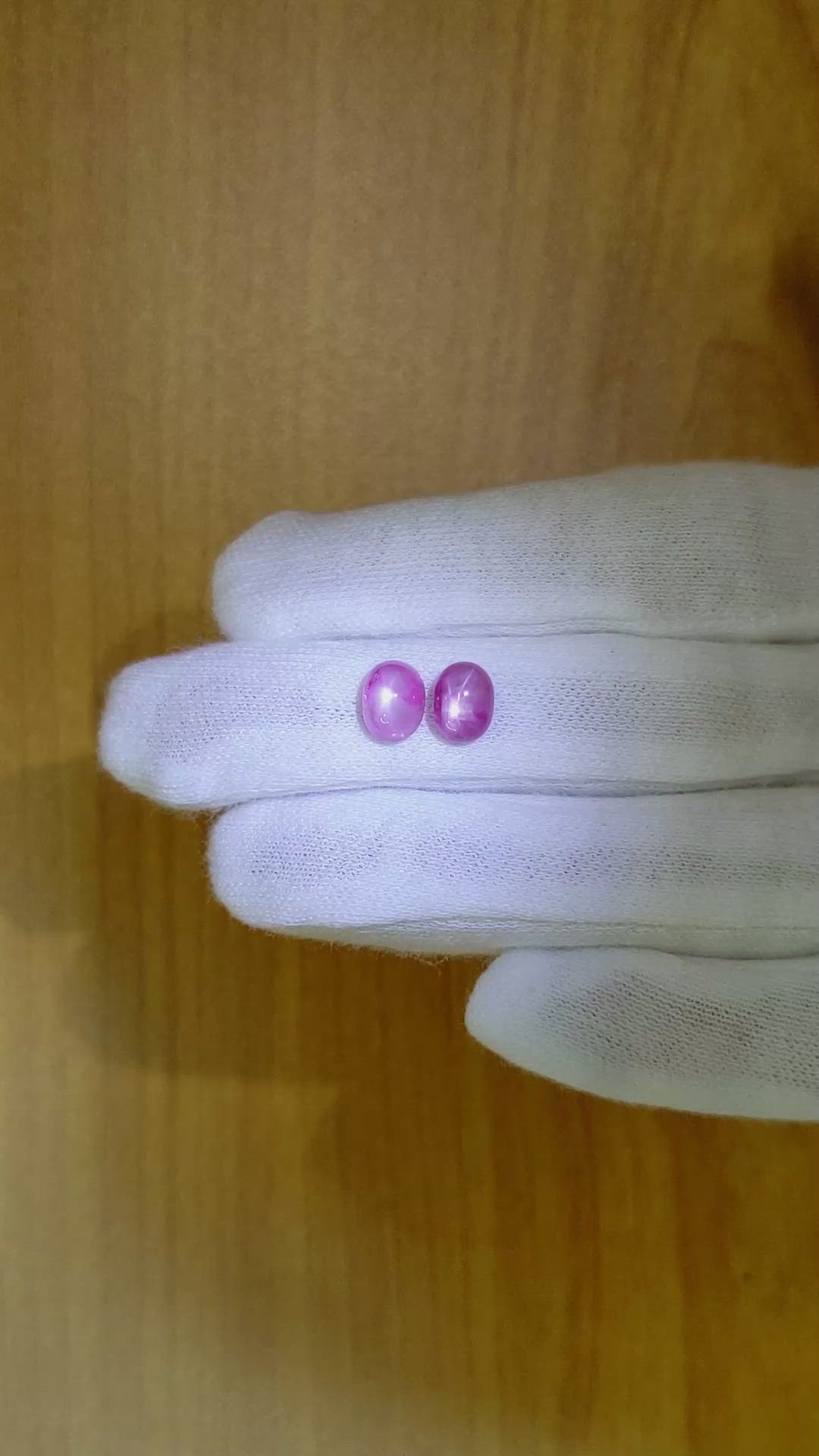 4.00 Ct.Tw.Total Carat Weight Pink Star Sapphire Pair from Burma (Myanmar) Size Video