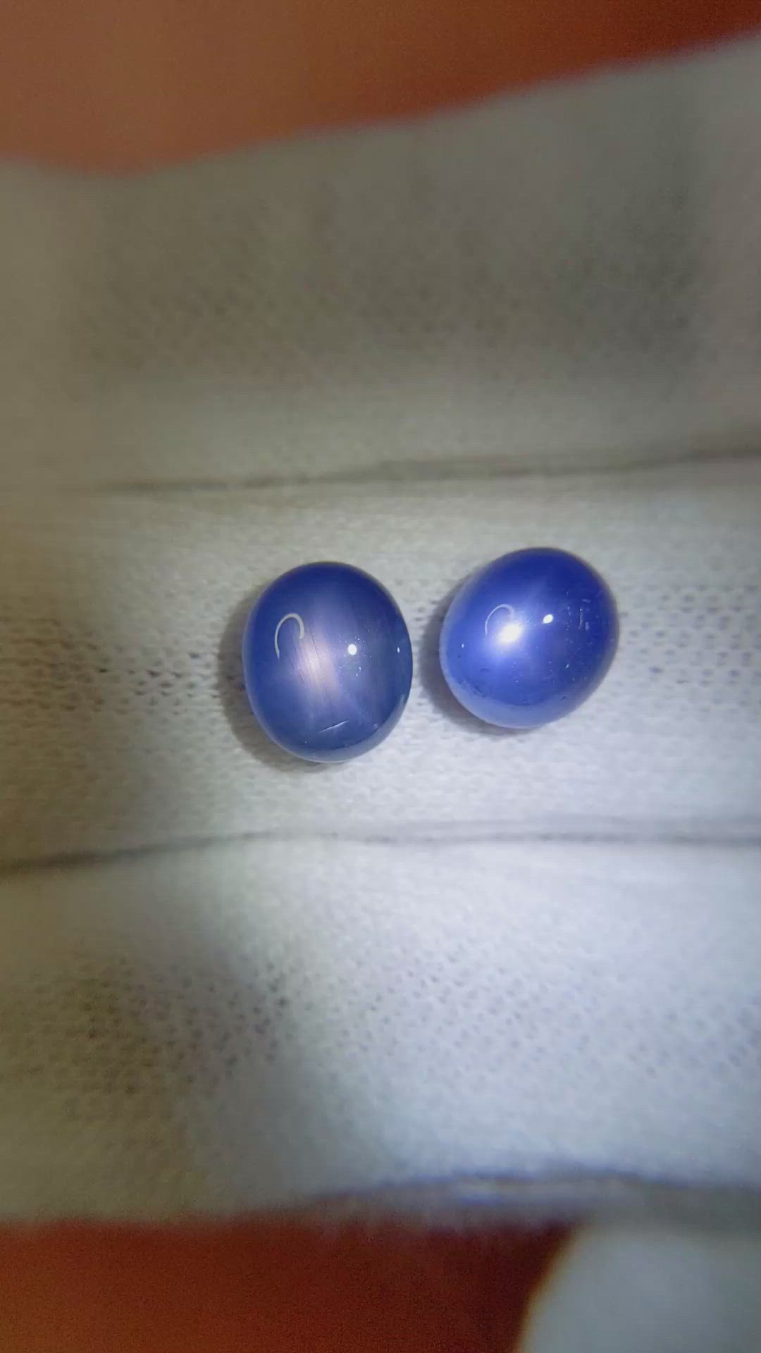 5.20&nbsp;Ct.Tw.Total Carat Weight Blue Star Sapphire Pair from Burma (Myanmar) Size Video