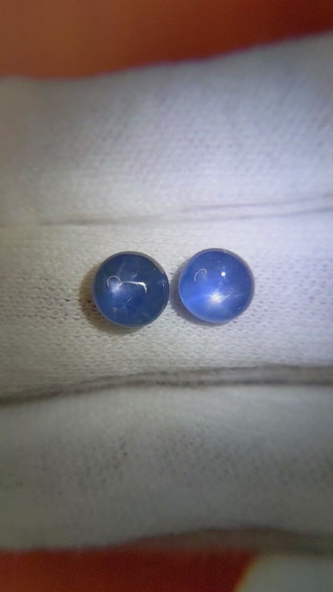 3.82&nbsp;Ct.Tw.Total Carat Weight Blue Star Sapphire Pair from Burma (Myanmar) Size Video