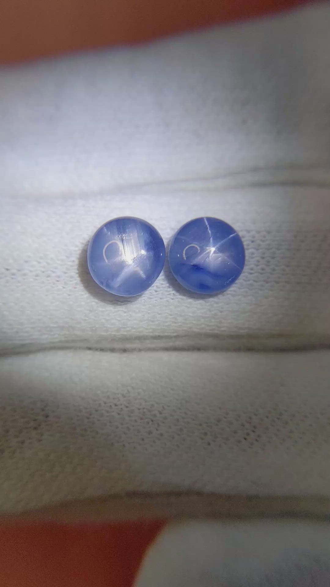 4.50 Ct.Tw.Total Carat Weight Blue Star Sapphire Pair from Burma (Myanmar) Size Video
